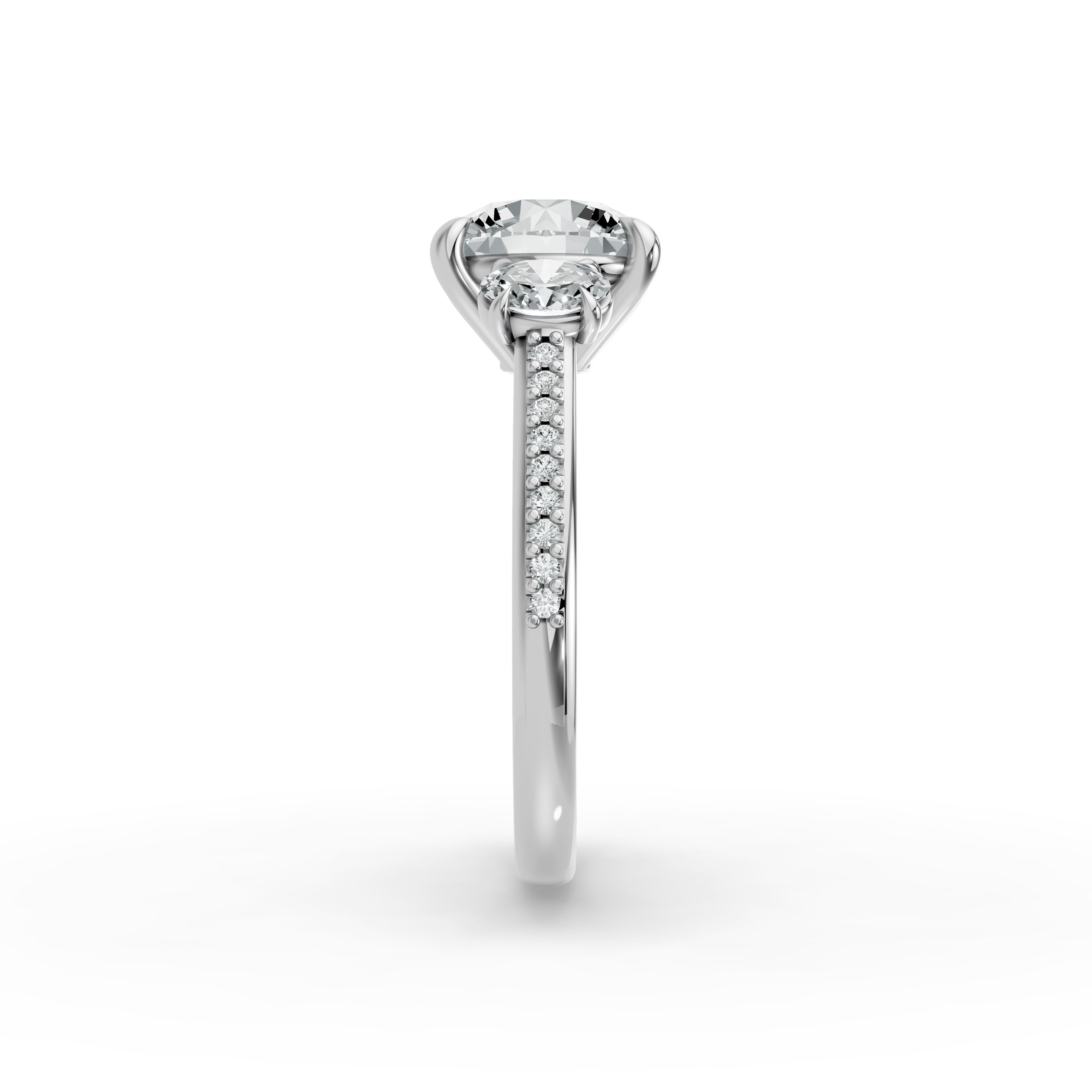 Round Shape Diamond Fancy Engagement Ring in Gold