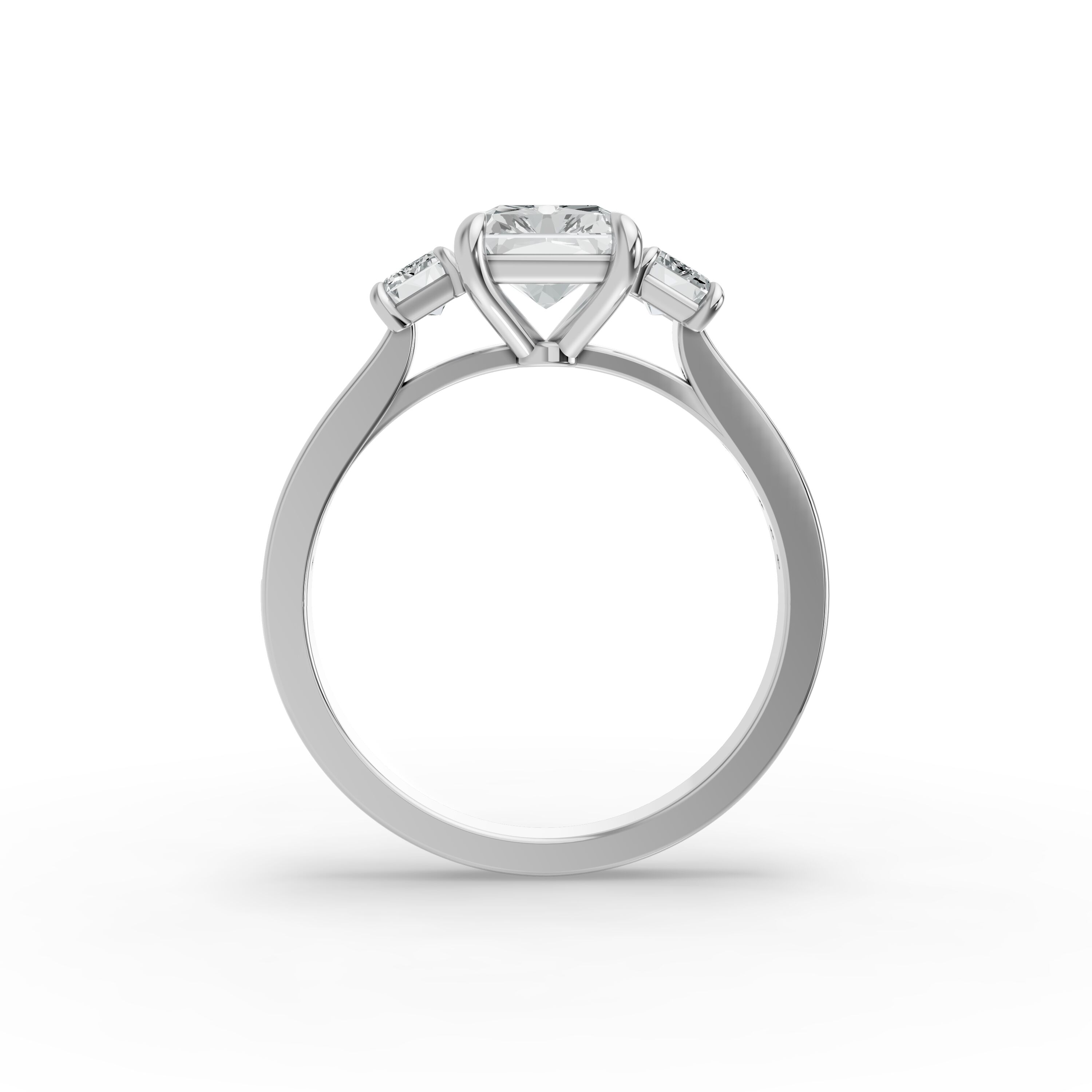 Radiant Shape Diamond Fancy Engagement Ring in Gold