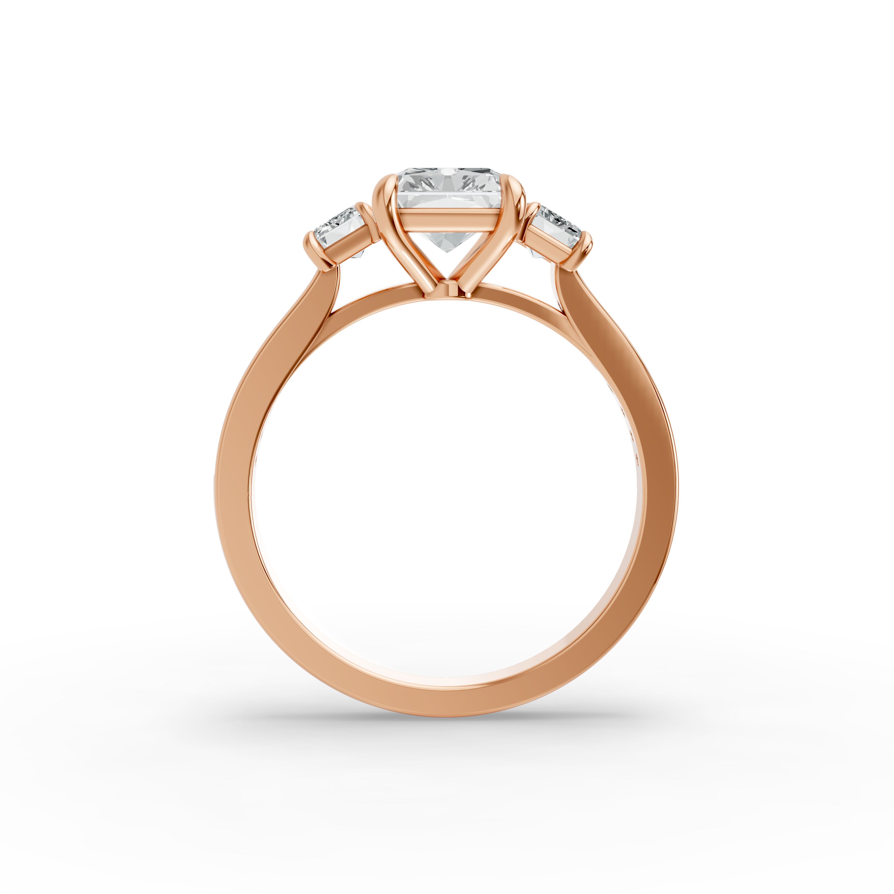 Radiant Shape Diamond Fancy Engagement Ring in Gold