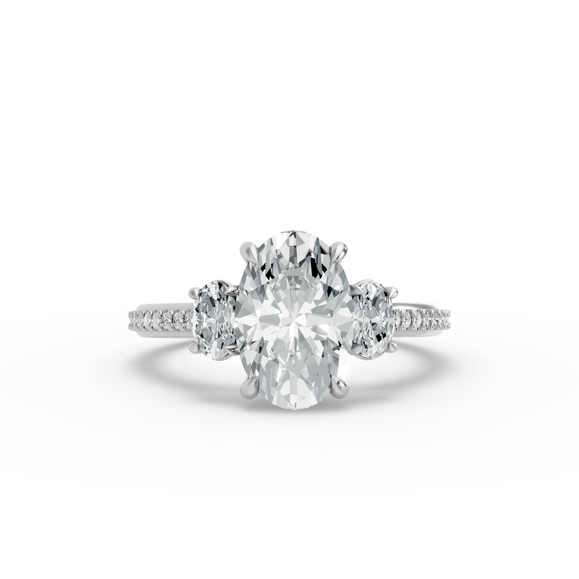 Oval Shape Diamond Fancy Engagement Ring in Gold