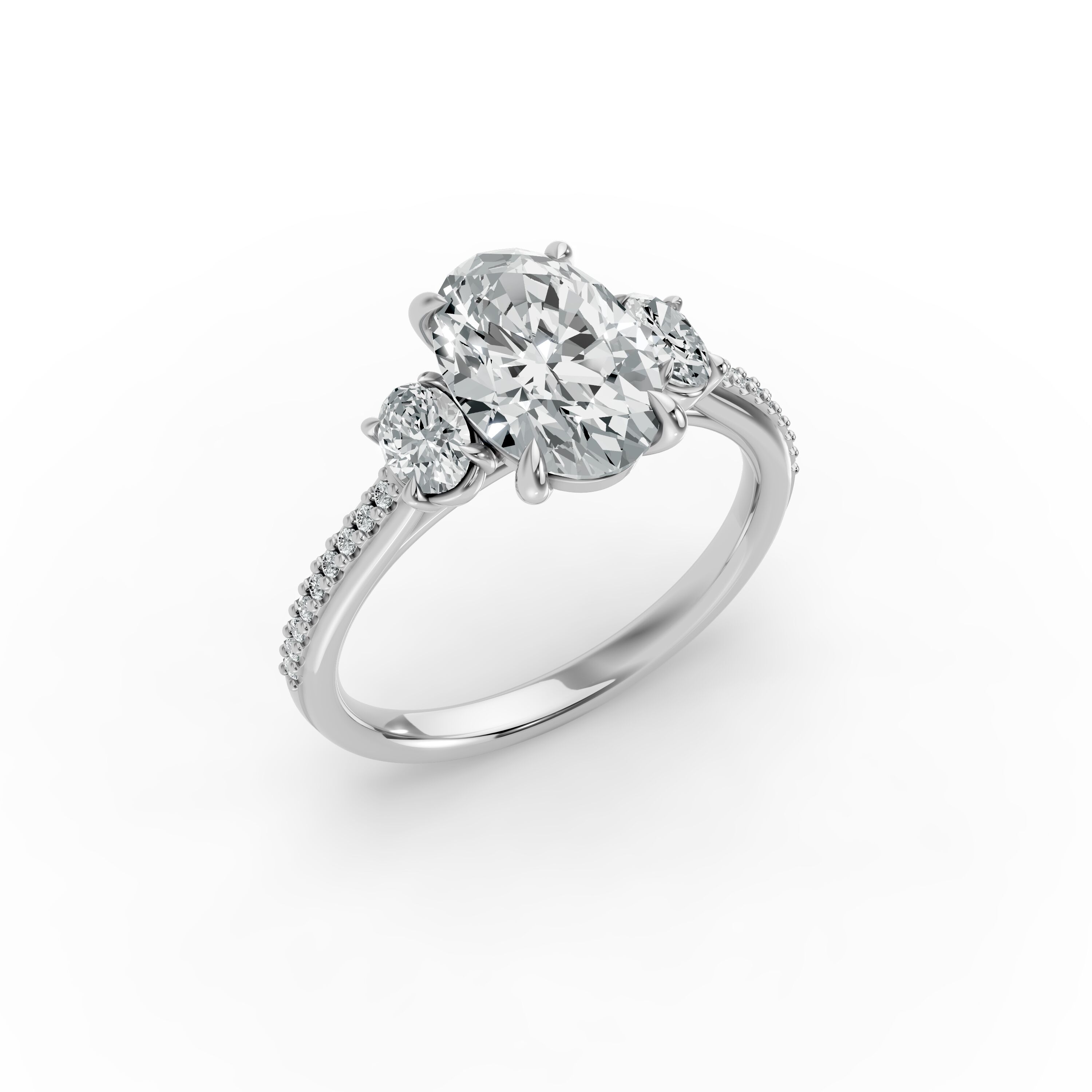 Oval Shape Diamond Fancy Engagement Ring in Gold