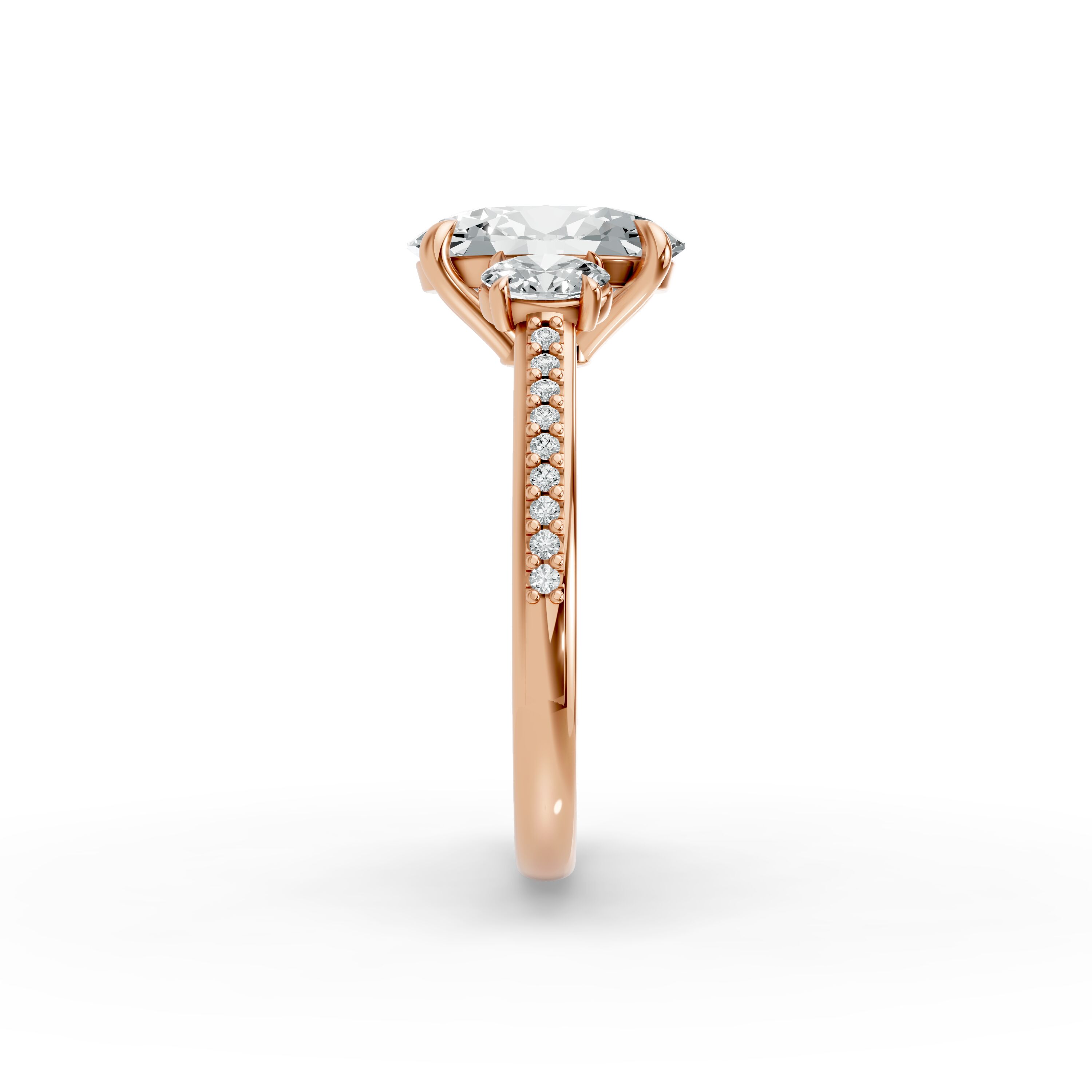 Oval Shape Diamond Fancy Engagement Ring in Gold