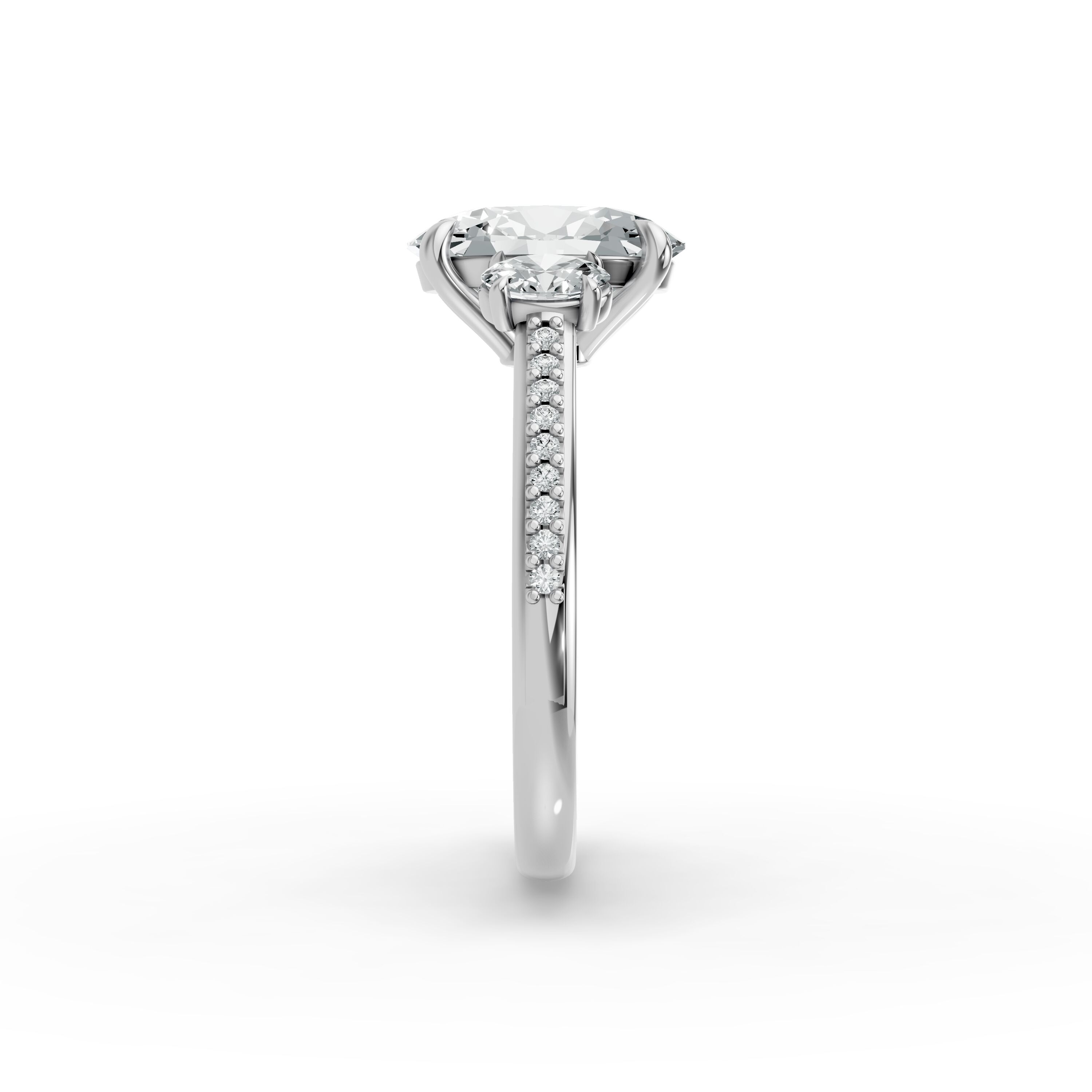 Oval Shape Diamond Fancy Engagement Ring in Gold
