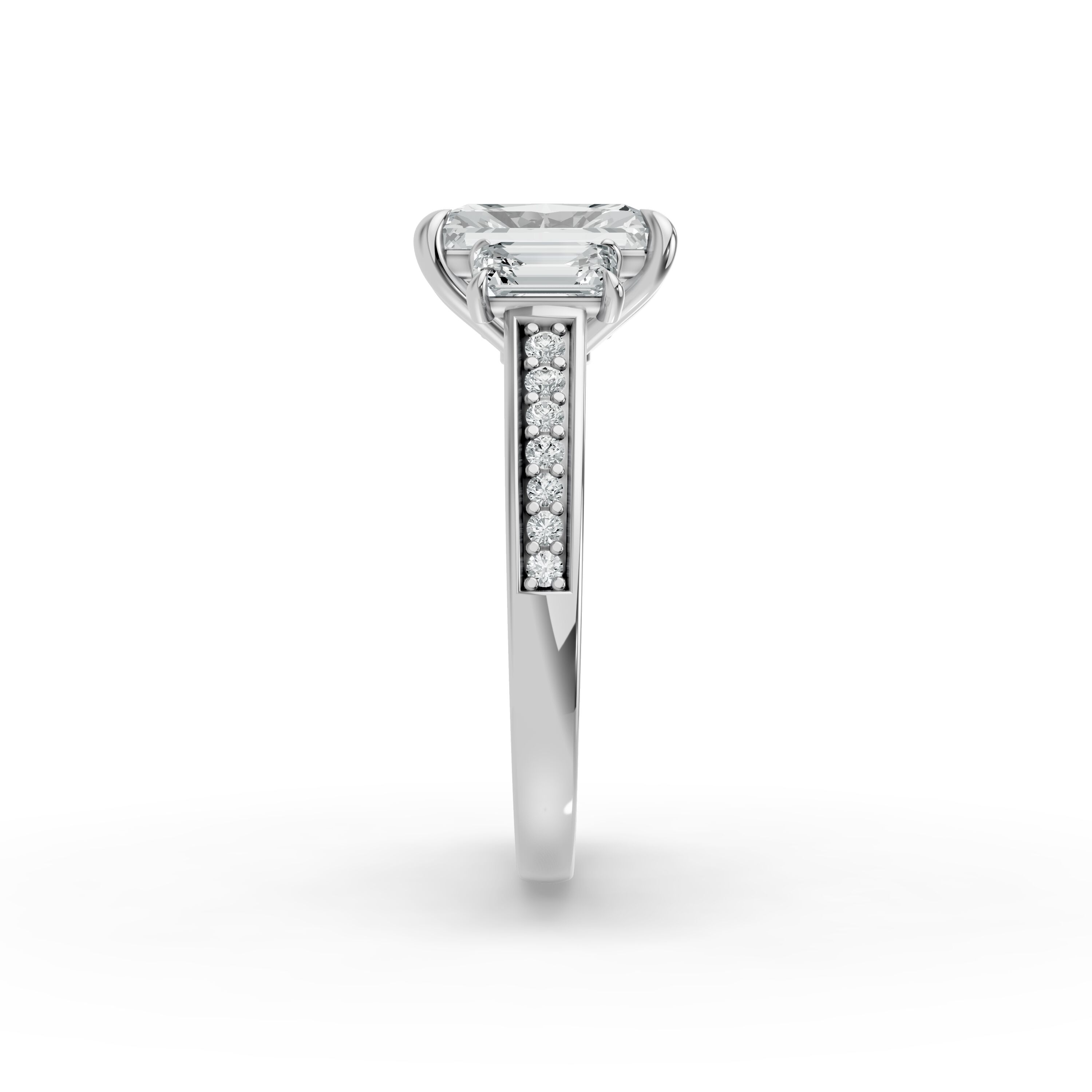 Radiant Shape Diamond Fancy Engagement Ring in Gold