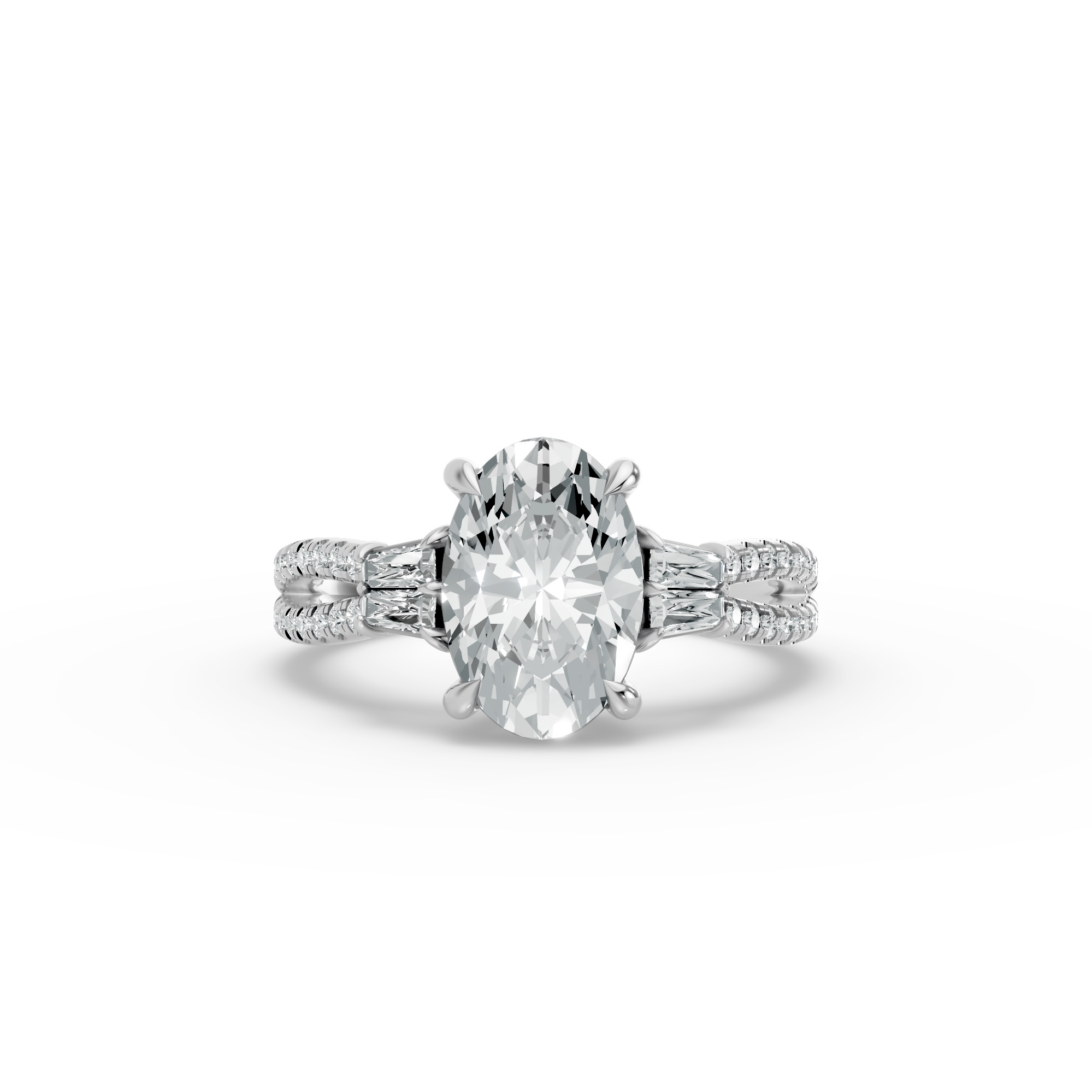 Oval Shape Diamond Fancy Engagement Ring in Gold