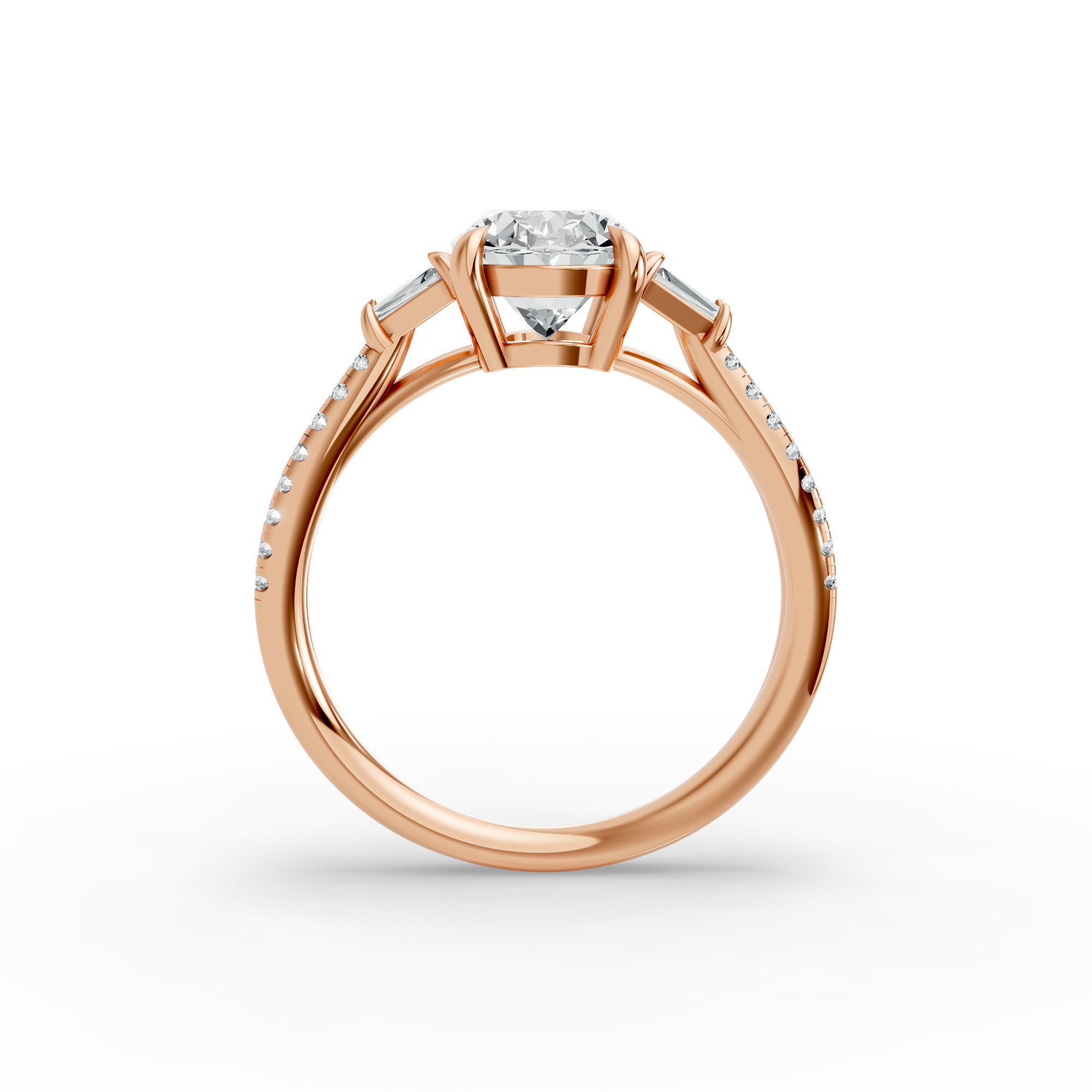Oval Shape Diamond Fancy Engagement Ring in Gold