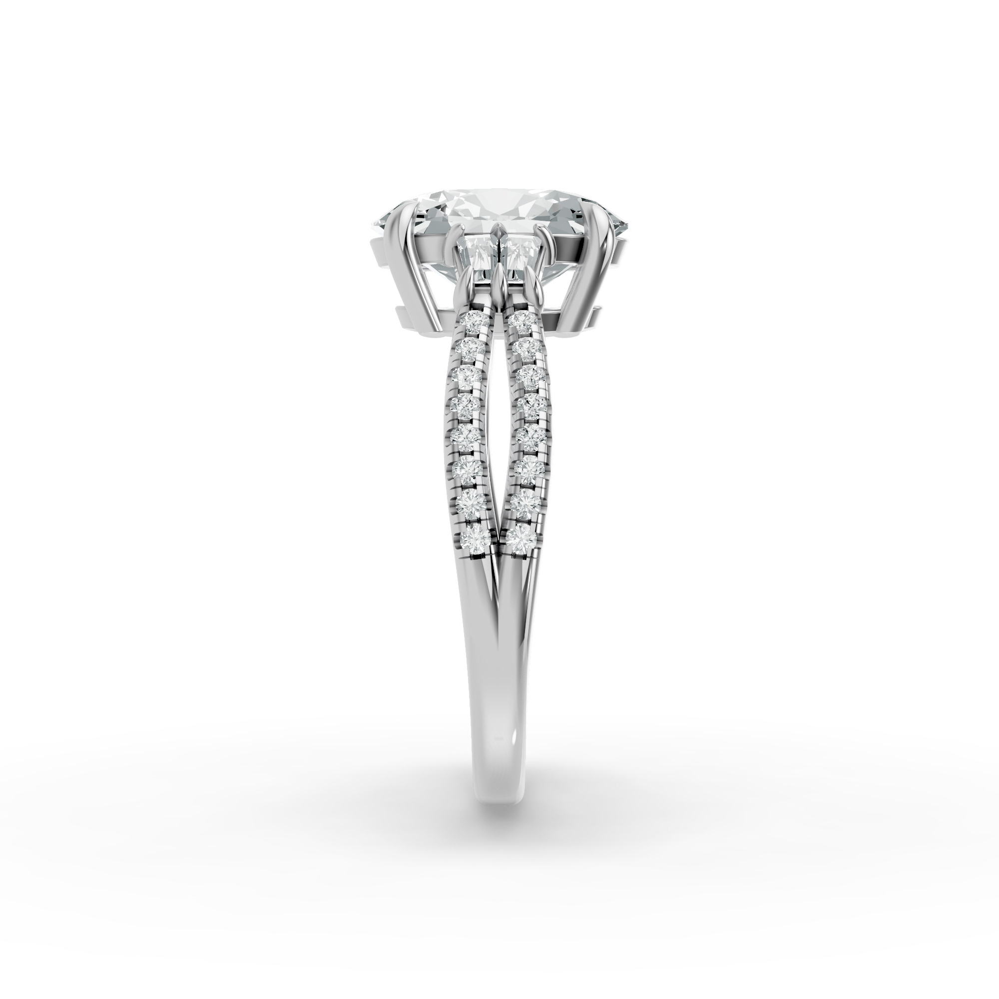 Oval Shape Diamond Fancy Engagement Ring in Gold