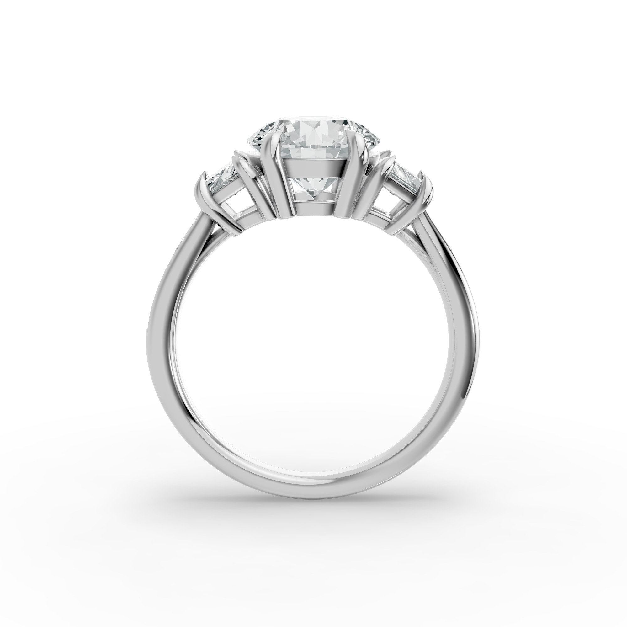 Round Shape Diamond Fancy Engagement Ring in Gold