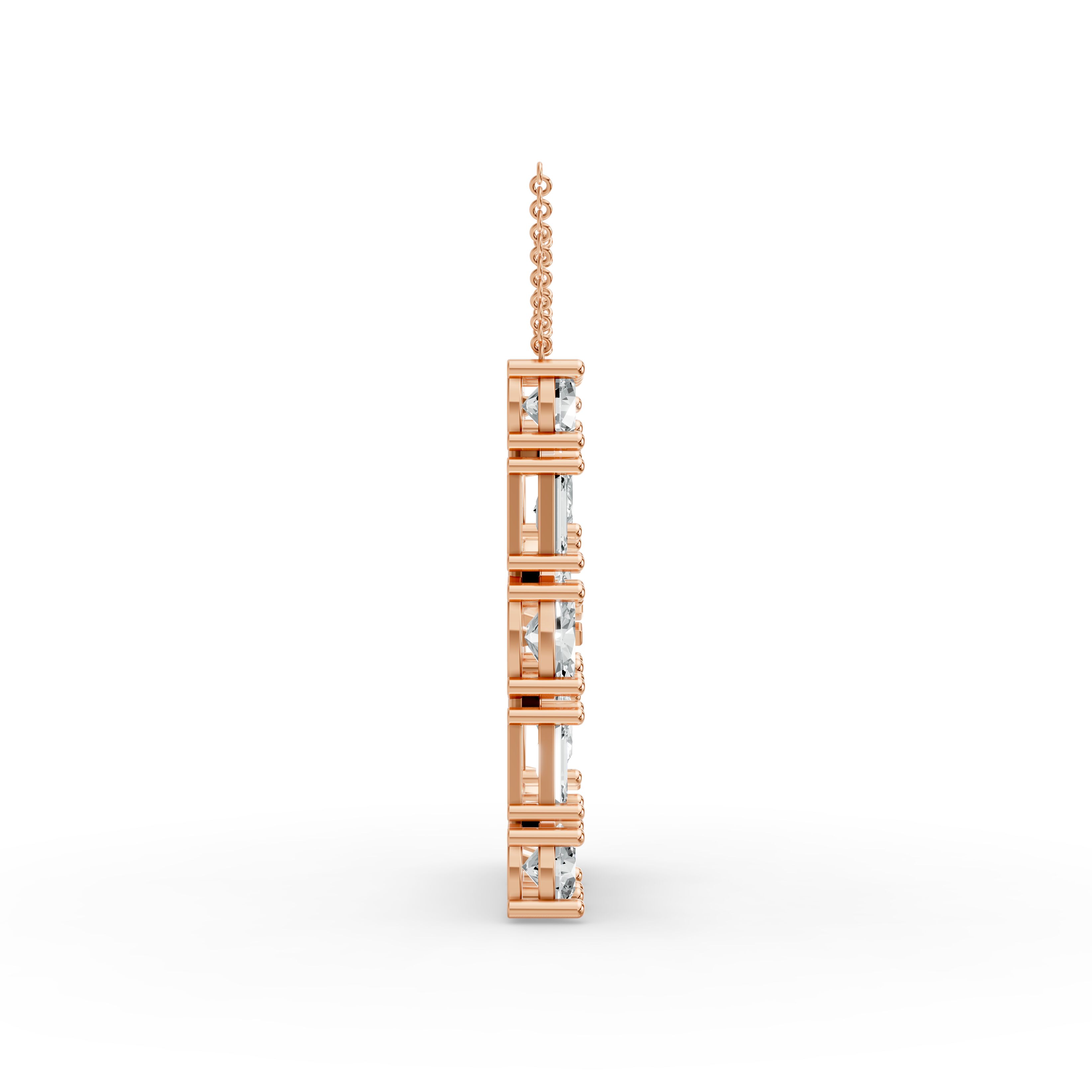 Emerald Shape Diamond Alphabet Collection in Gold