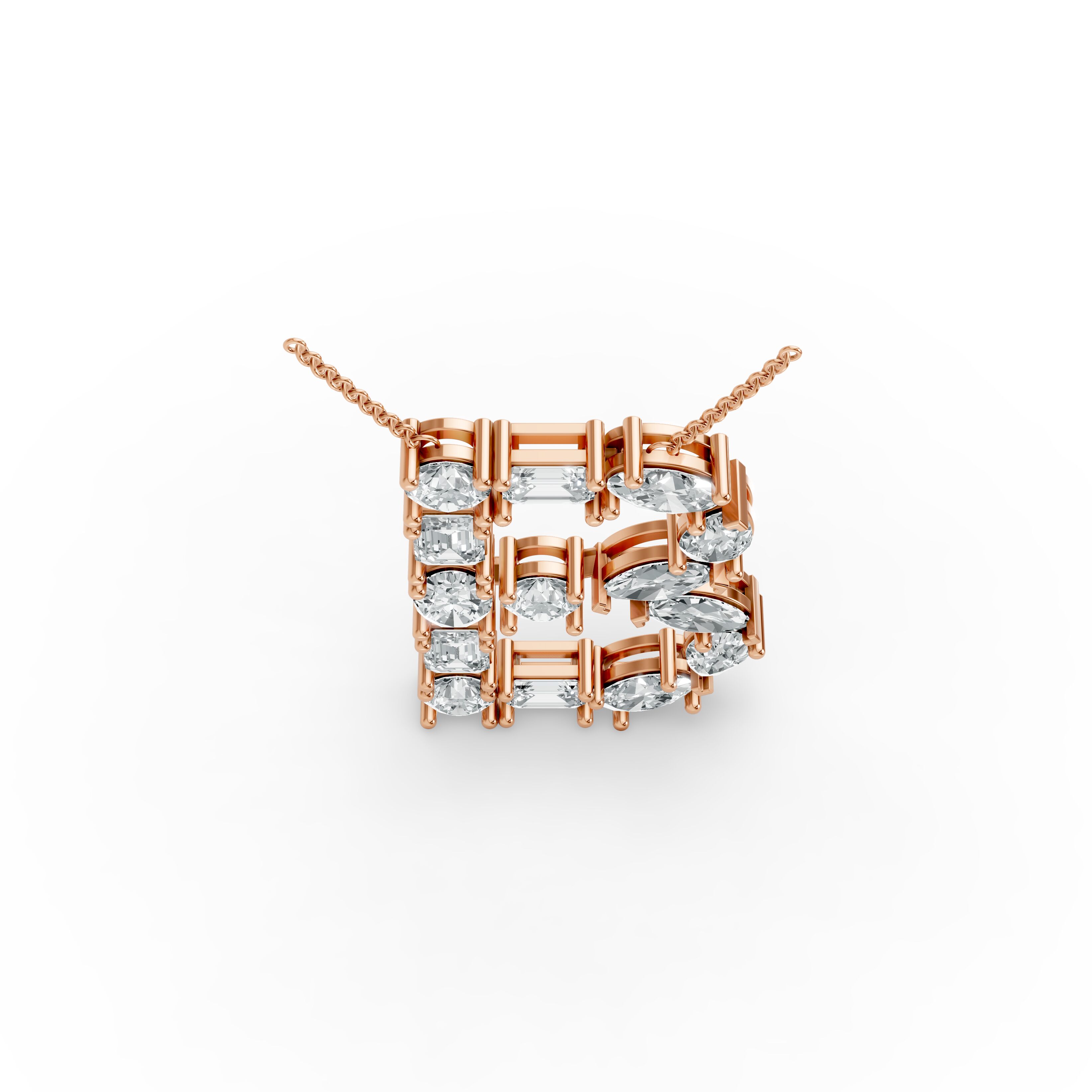 Emerald Shape Diamond Alphabet Collection in Gold