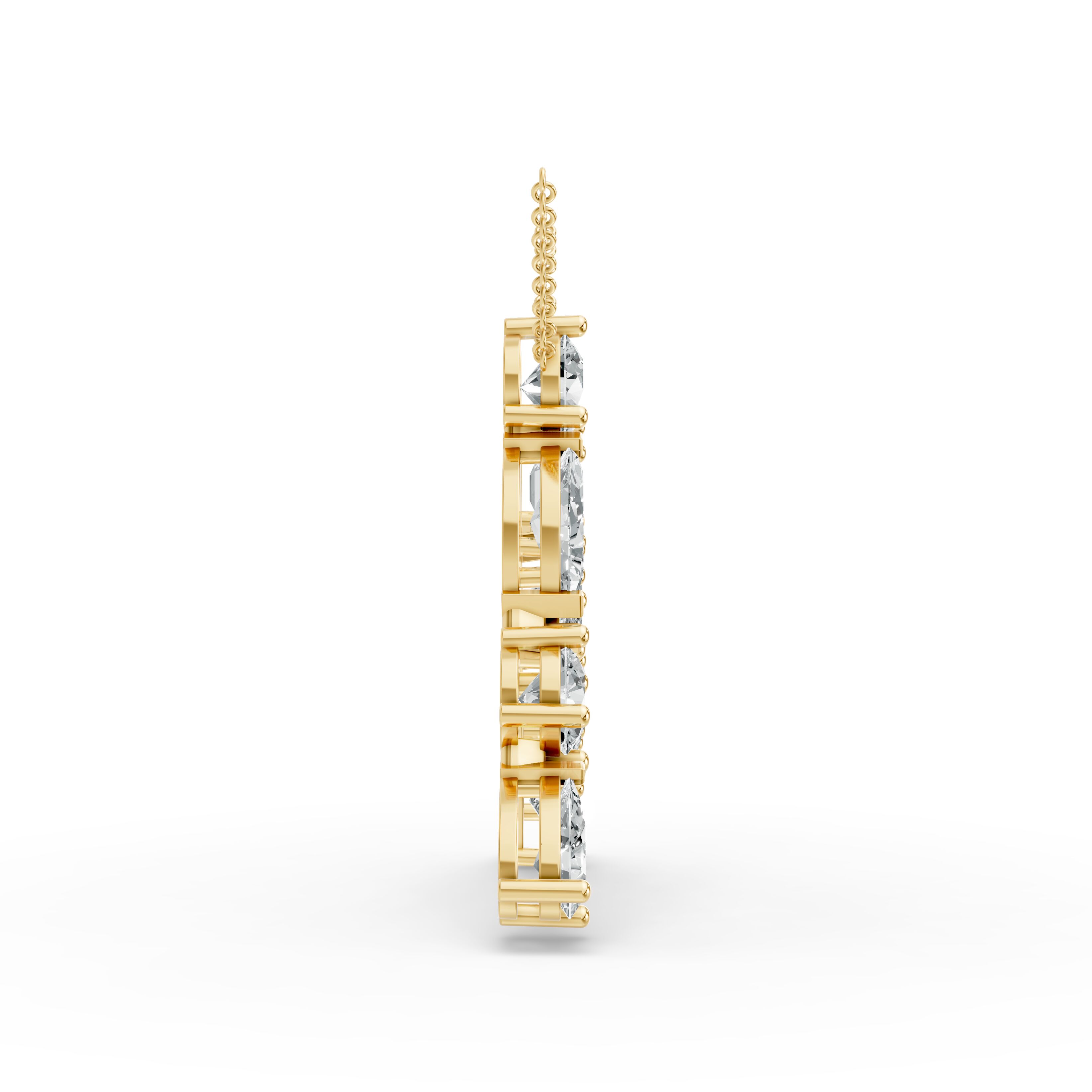 Princess Shape Diamond Alphabet Collection in Gold