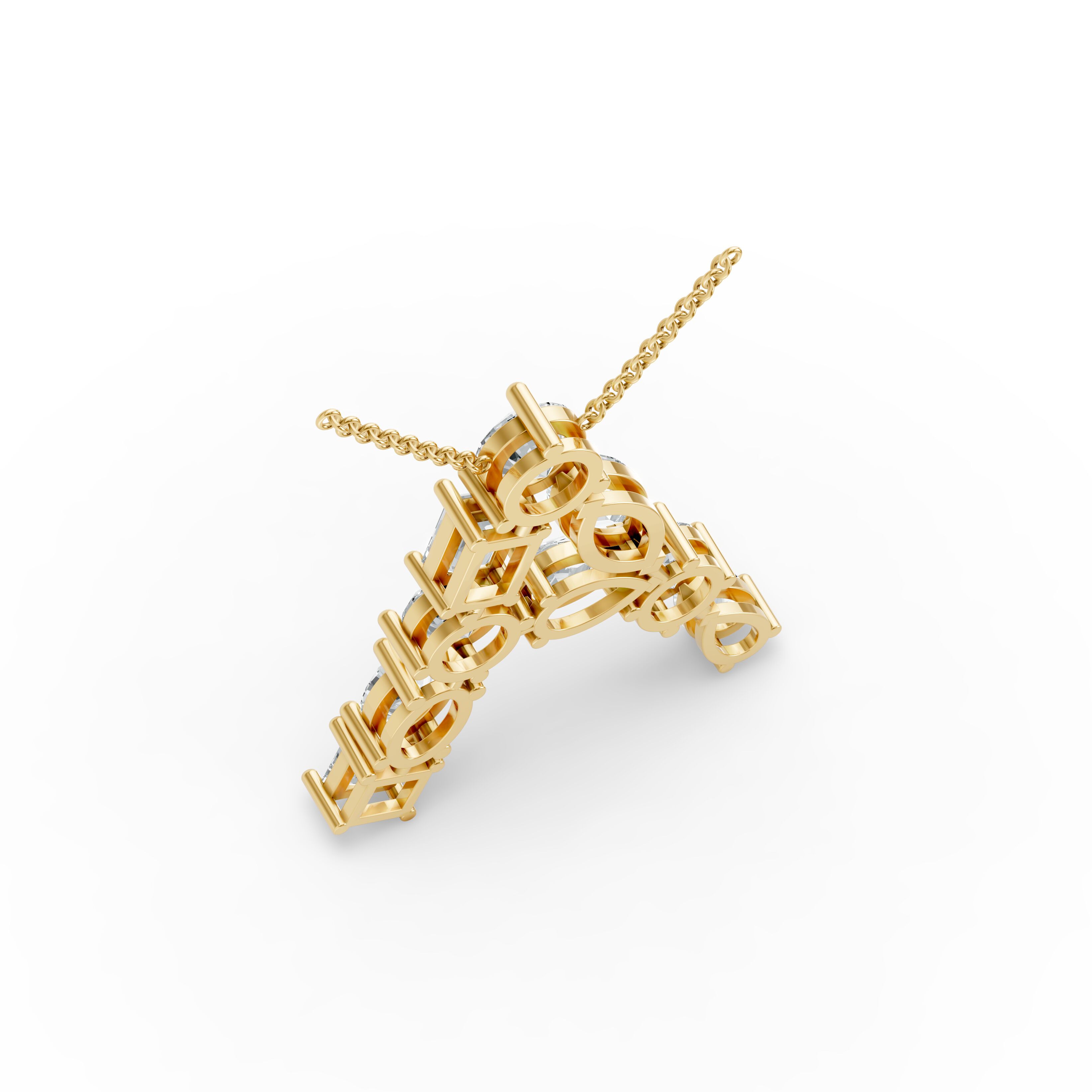 Princess Shape Diamond Alphabet Collection in Gold