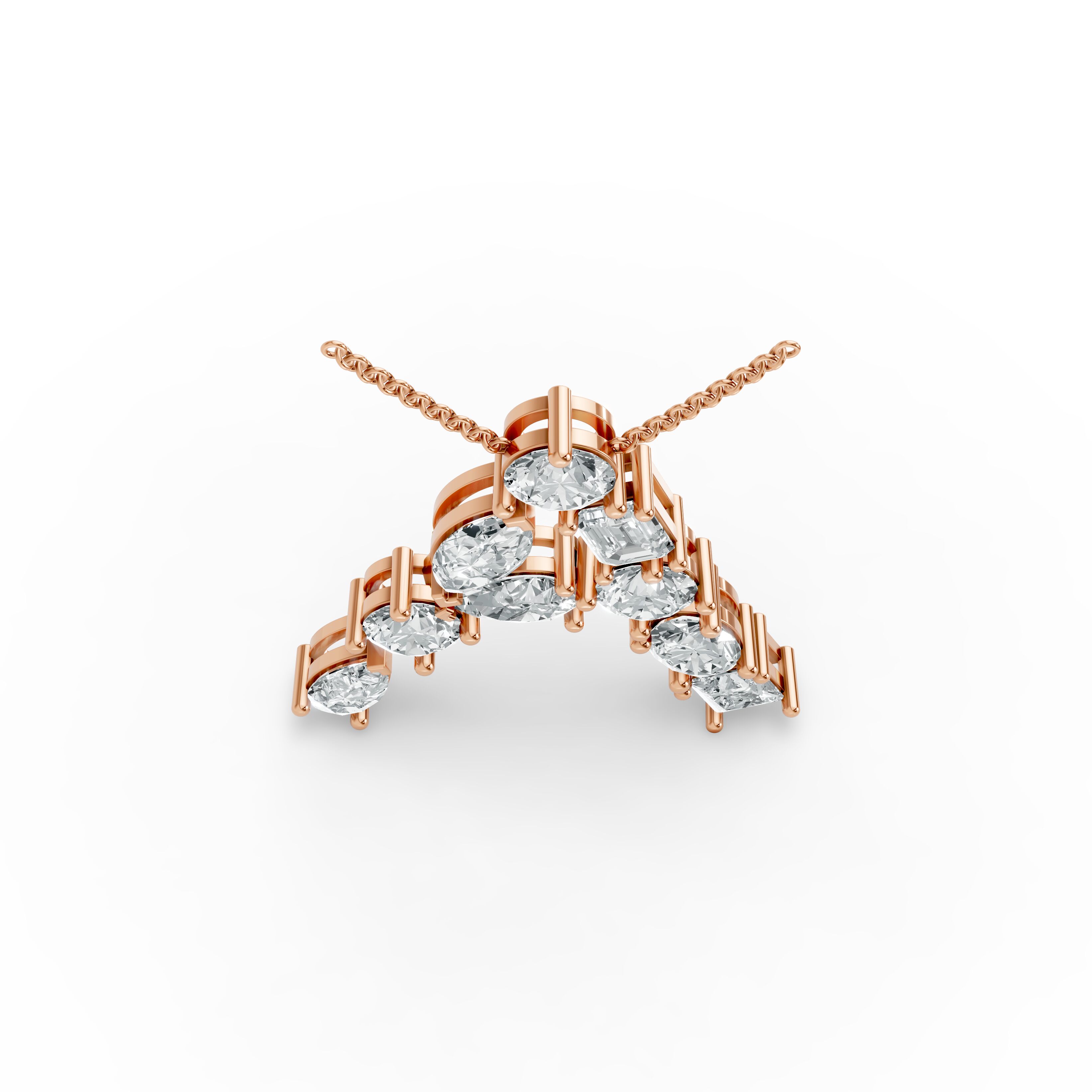 Princess Shape Diamond Alphabet Collection in Gold
