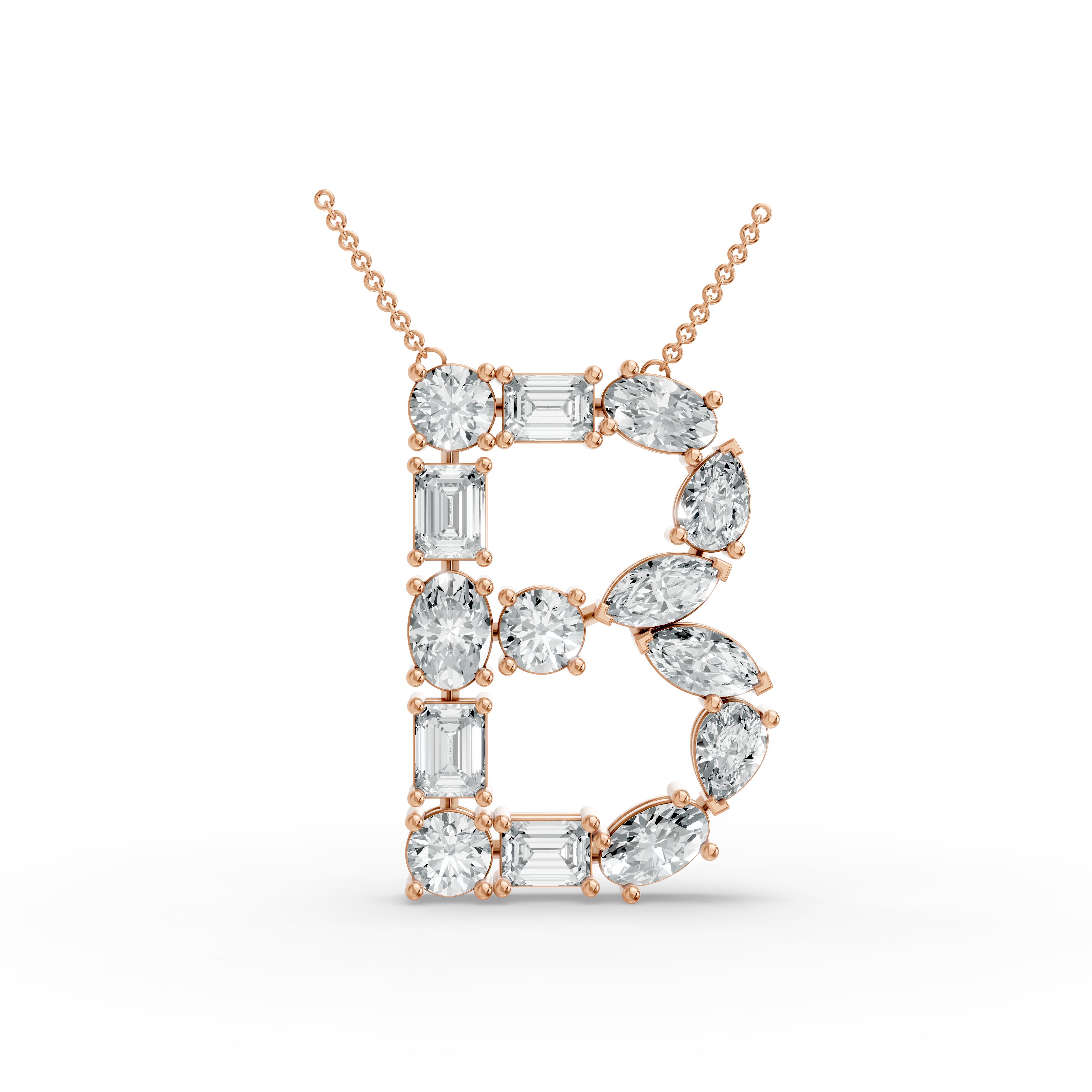 Emerald Shape Diamond Alphabet Collection in Gold