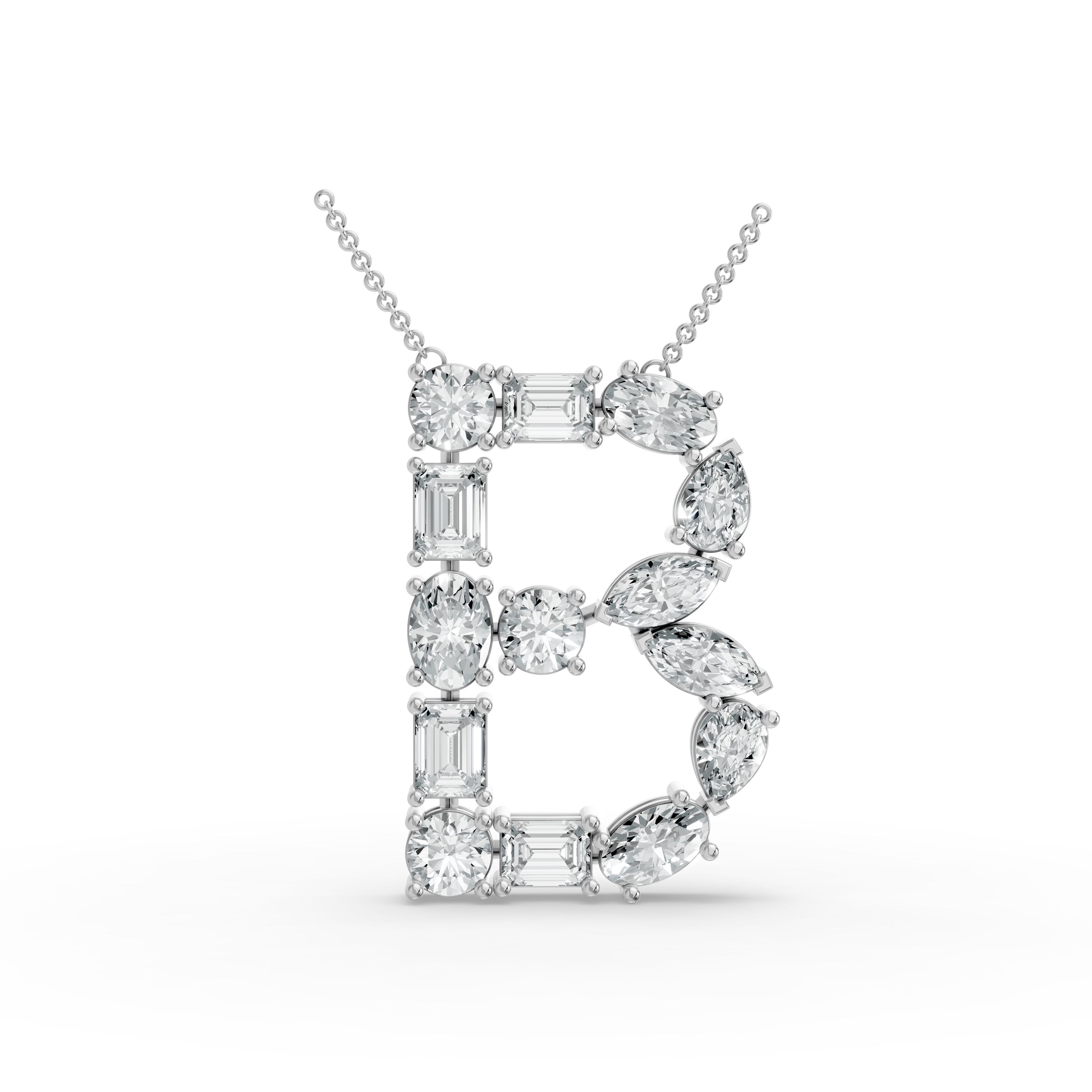 Emerald Shape Diamond Alphabet Collection in Gold