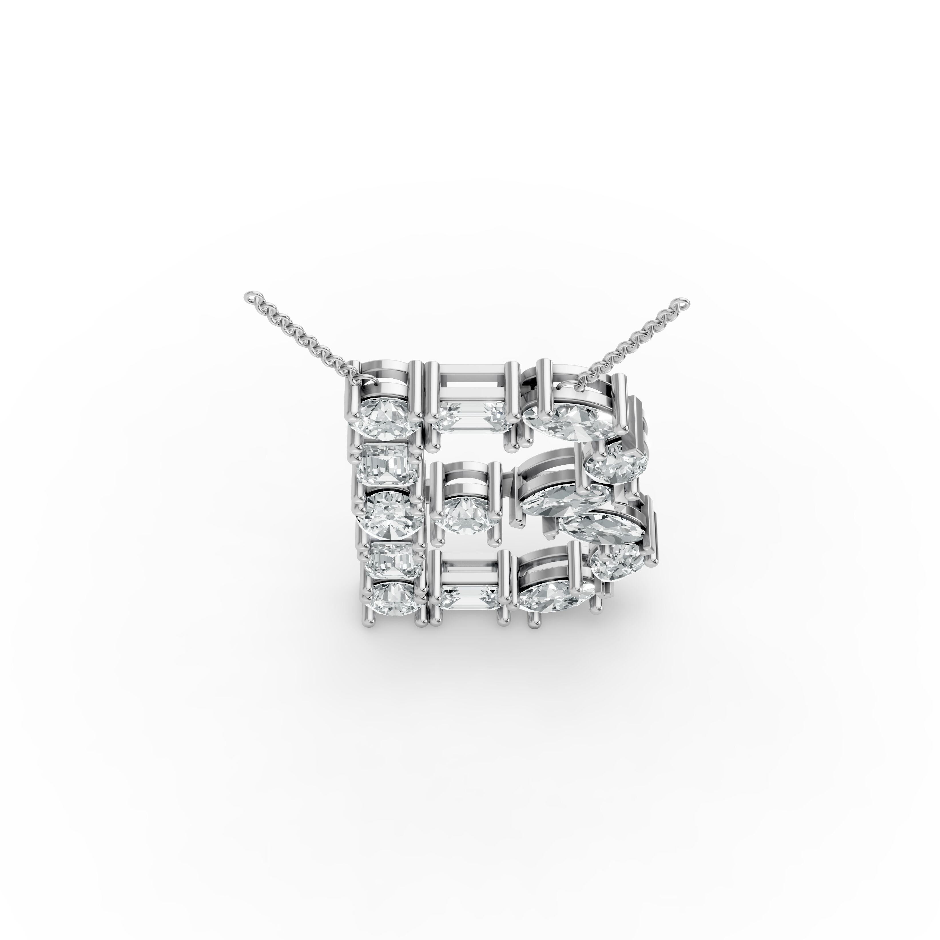Emerald Shape Diamond Alphabet Collection in Gold