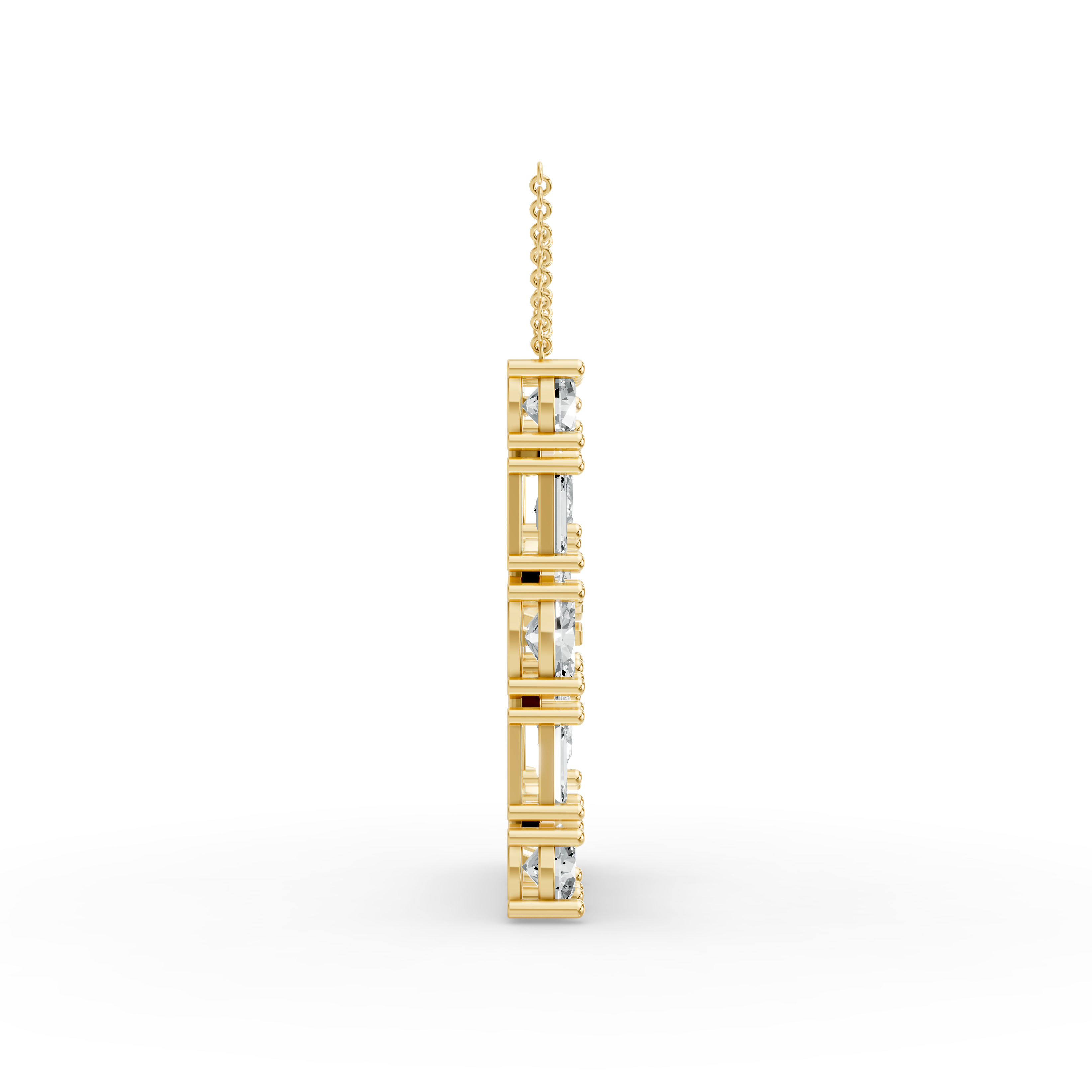 Emerald Shape Diamond Alphabet Collection in Gold