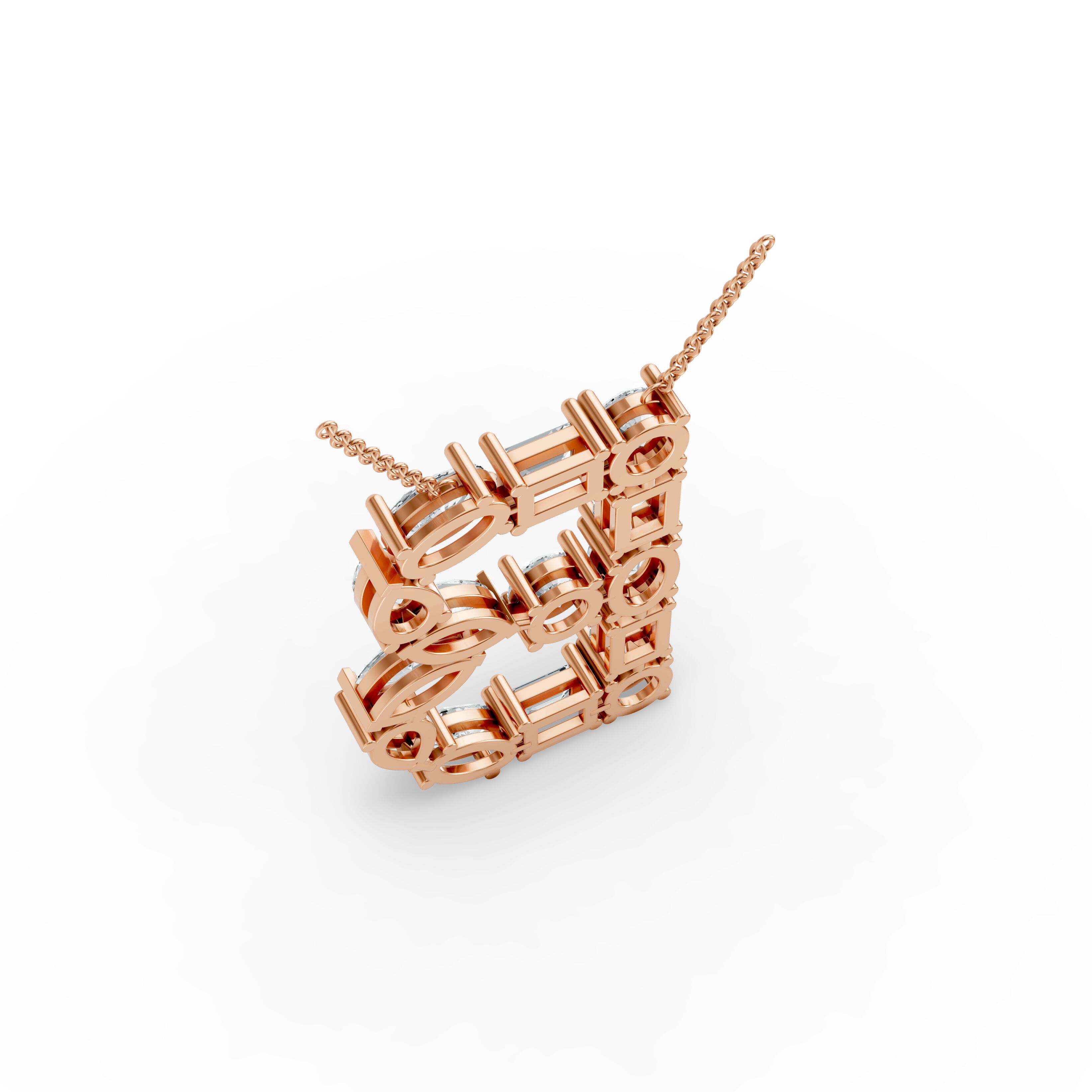 Emerald Shape Diamond Alphabet Collection in Gold