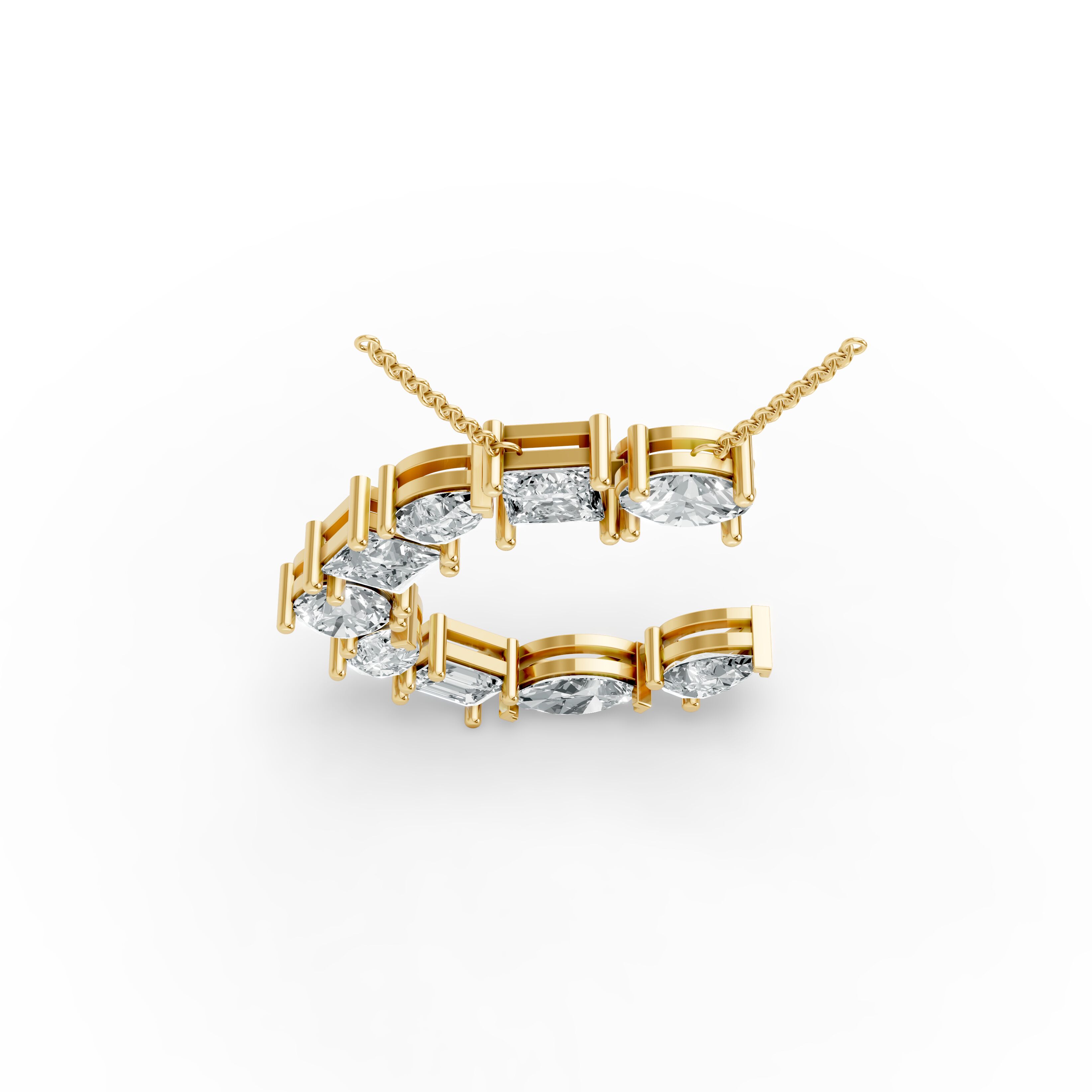 Round Shape Diamond Alphabet Collection in Gold