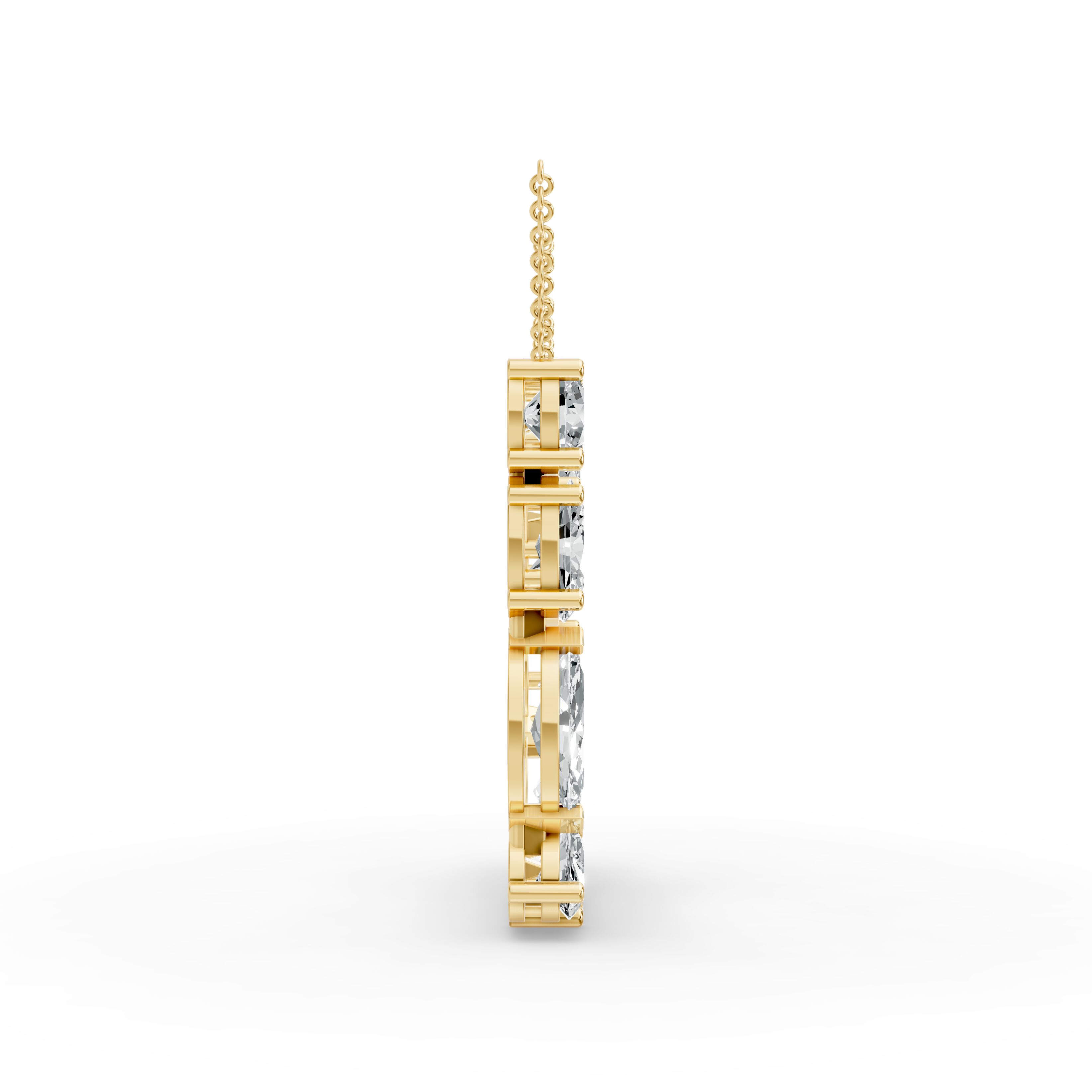 Round Shape Diamond Alphabet Collection in Gold
