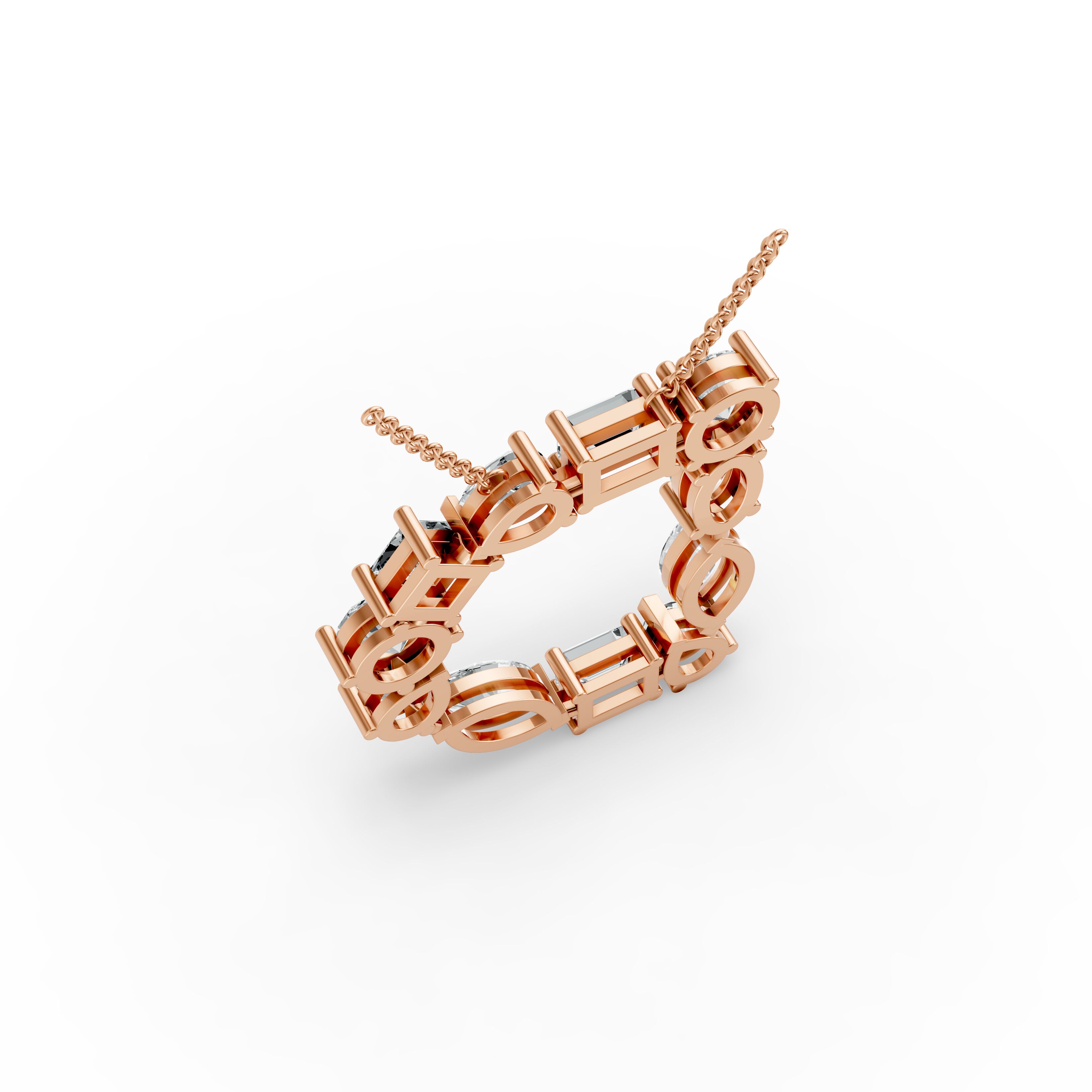 Round Shape Diamond Alphabet Collection in Gold