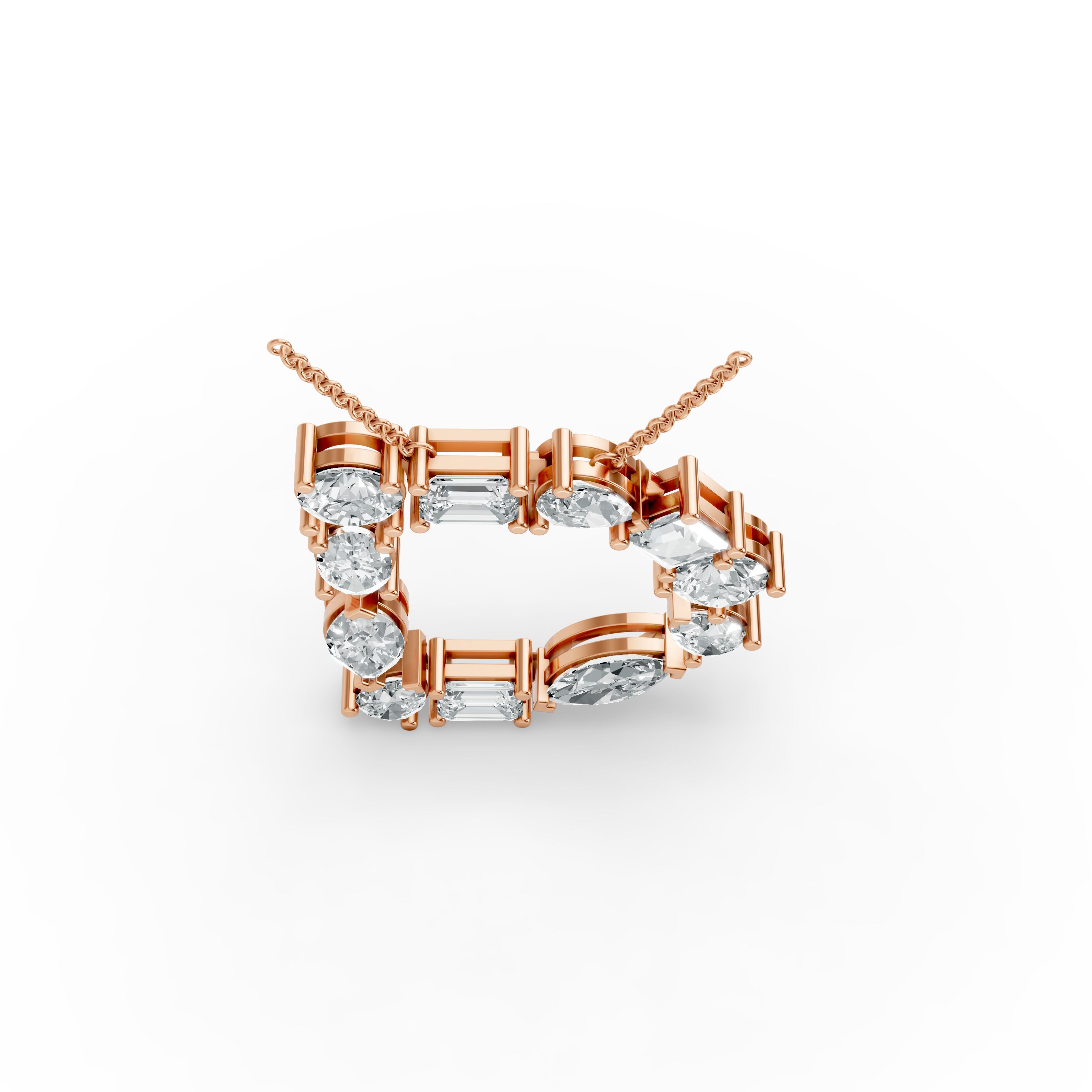 Round Shape Diamond Alphabet Collection in Gold