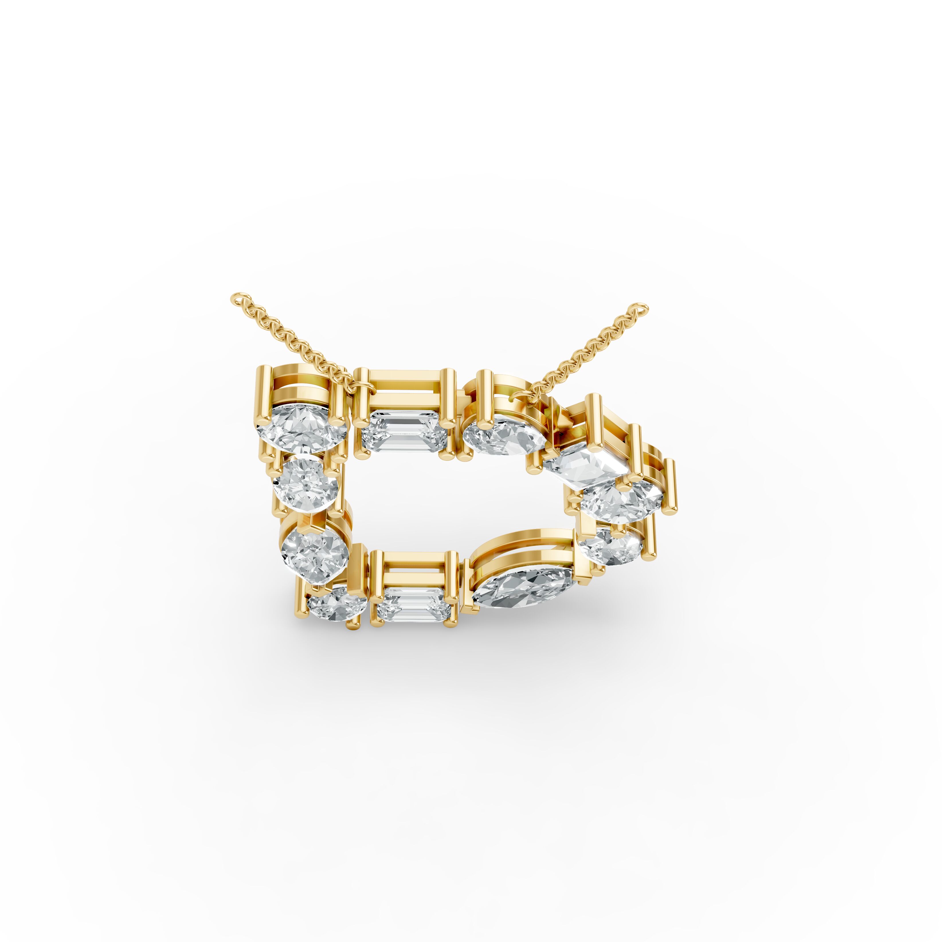Round Shape Diamond Alphabet Collection in Gold