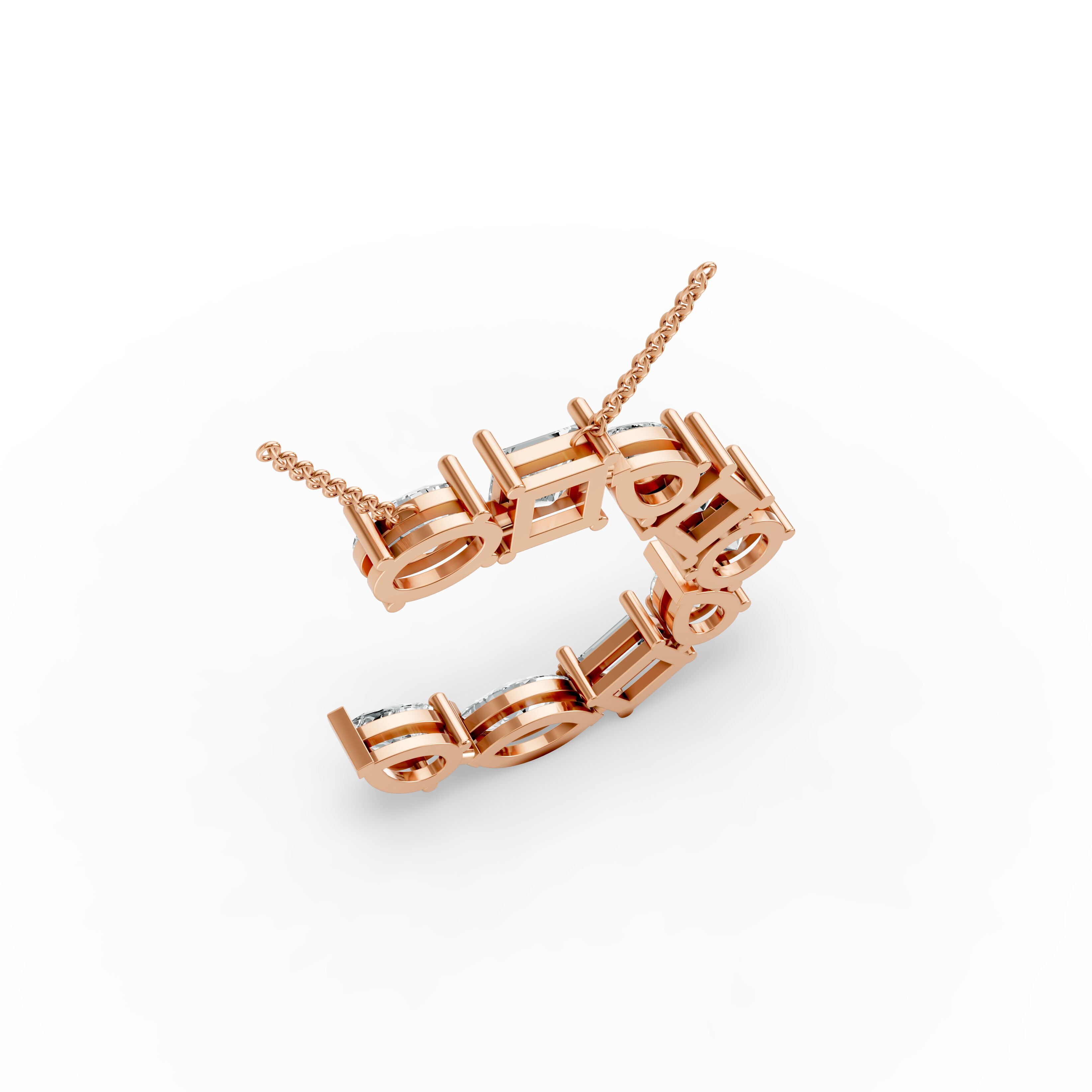 Round Shape Diamond Alphabet Collection in Gold