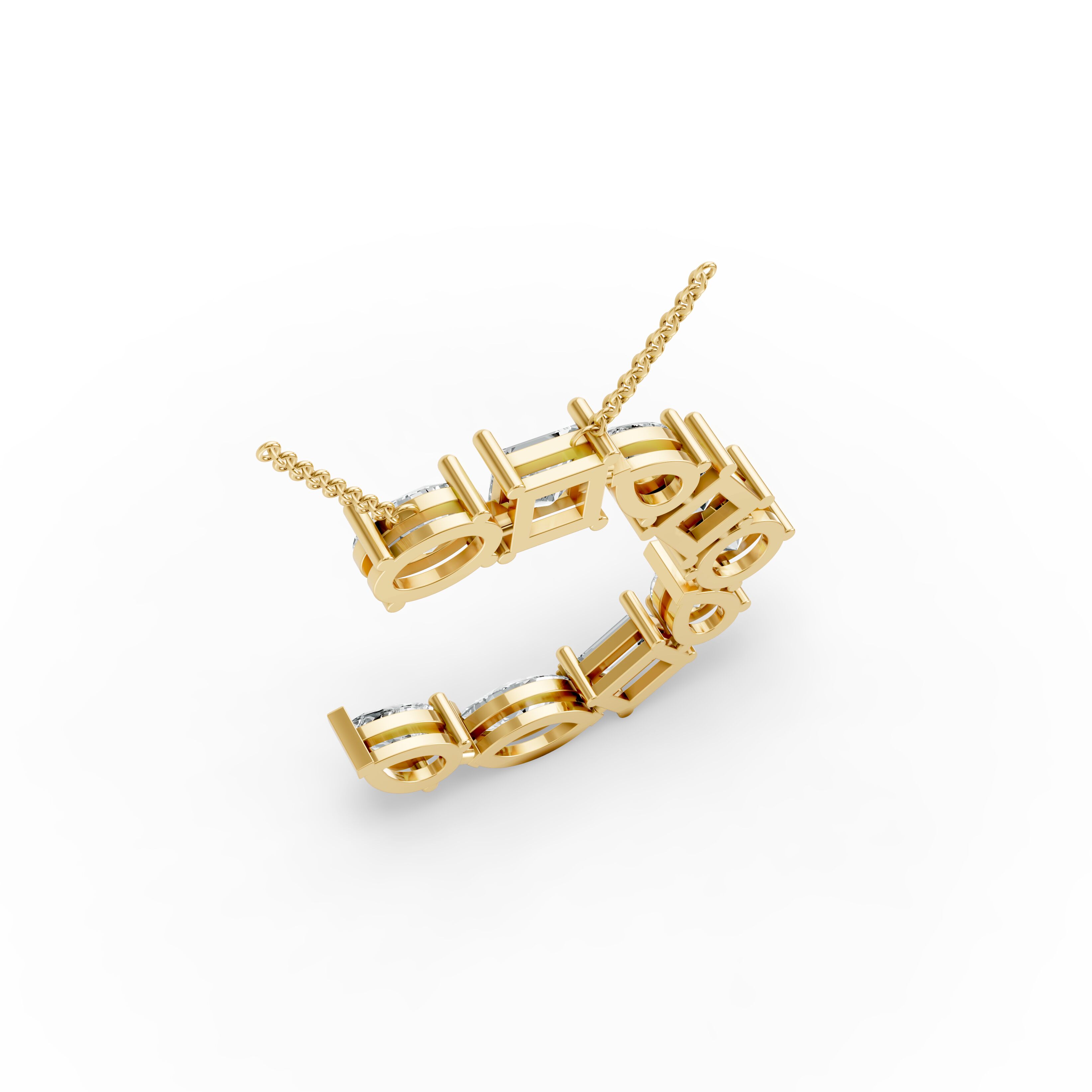 Round Shape Diamond Alphabet Collection in Gold