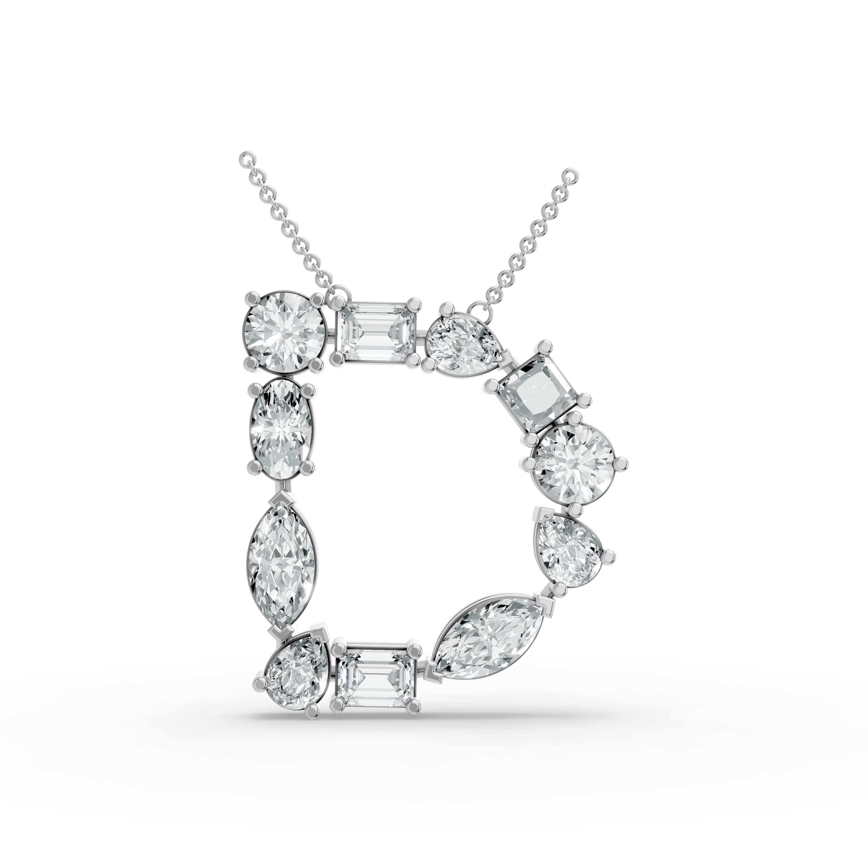 Round Shape Diamond Alphabet Collection in Gold