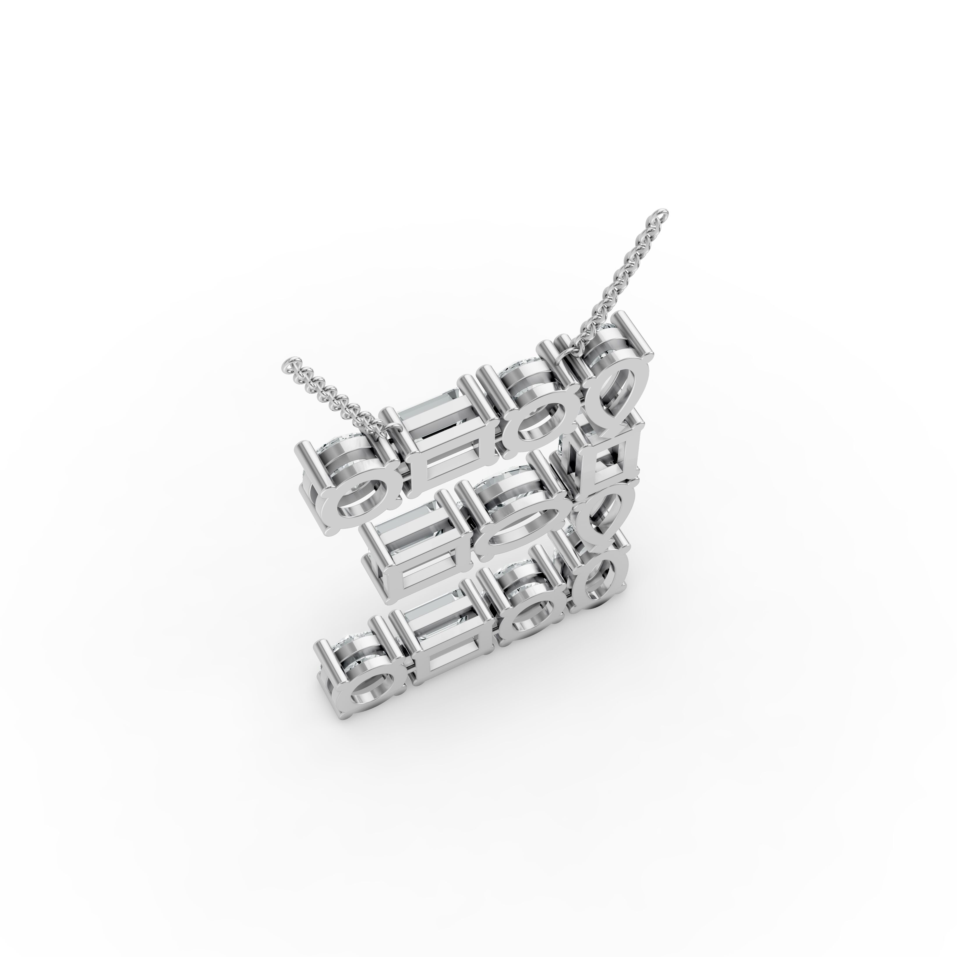 Emerald Shape Diamond Alphabet Collection in Gold