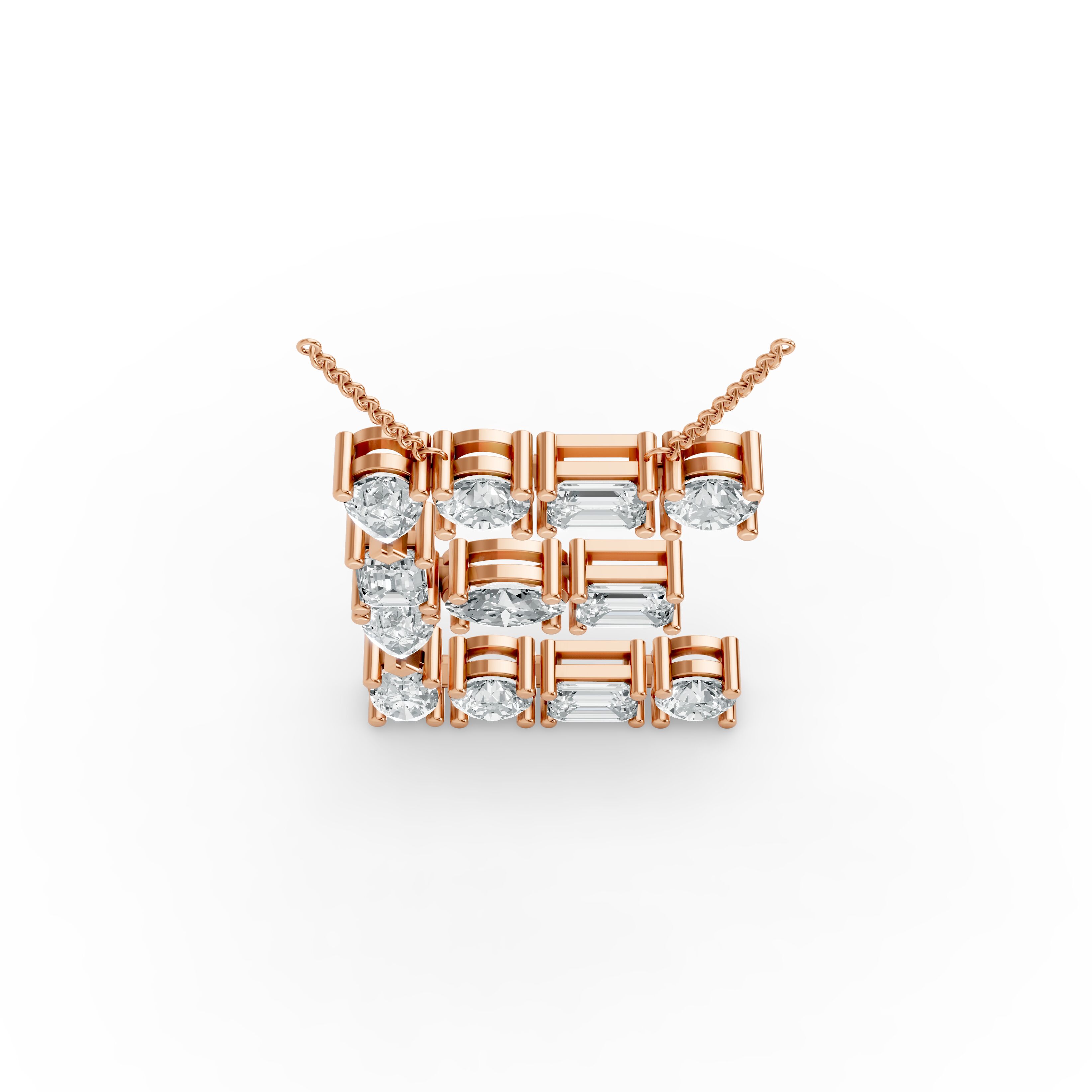 Emerald Shape Diamond Alphabet Collection in Gold