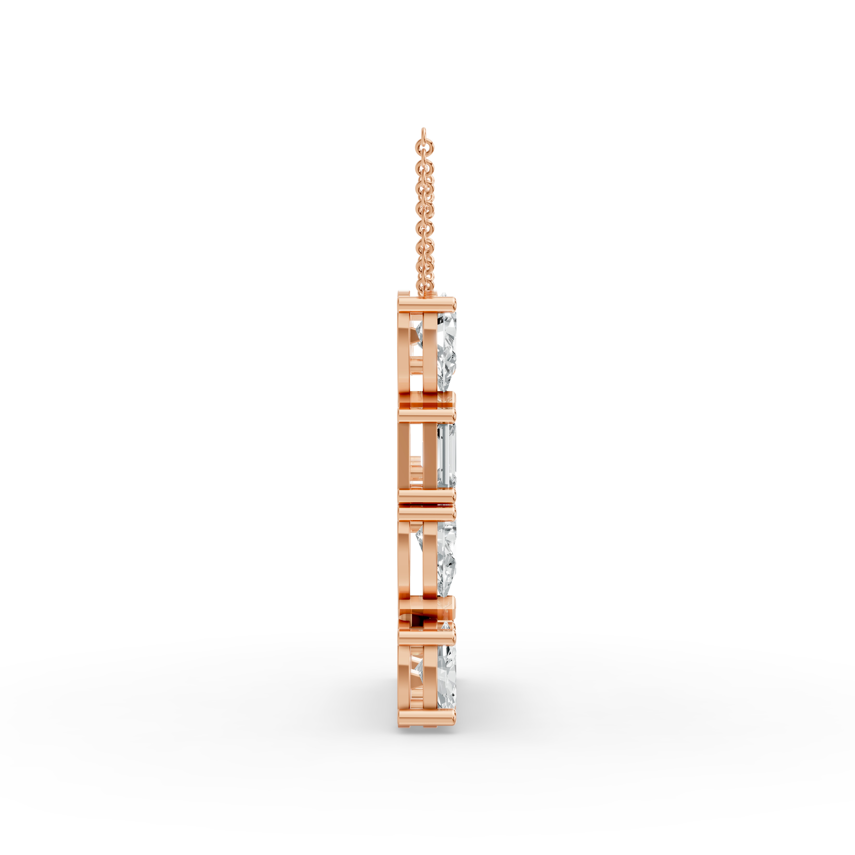 Emerald Shape Diamond Alphabet Collection in Gold