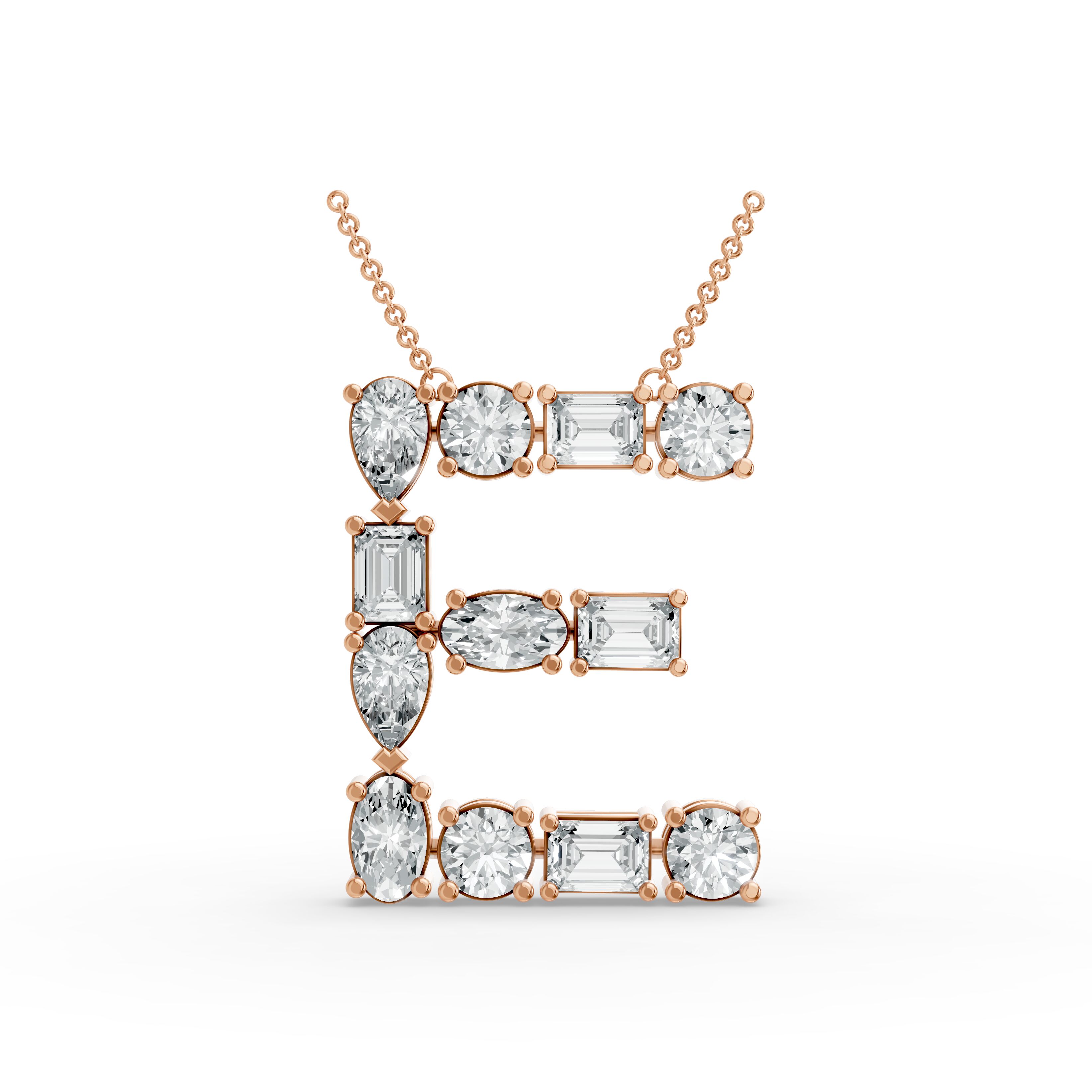 Emerald Shape Diamond Alphabet Collection in Gold