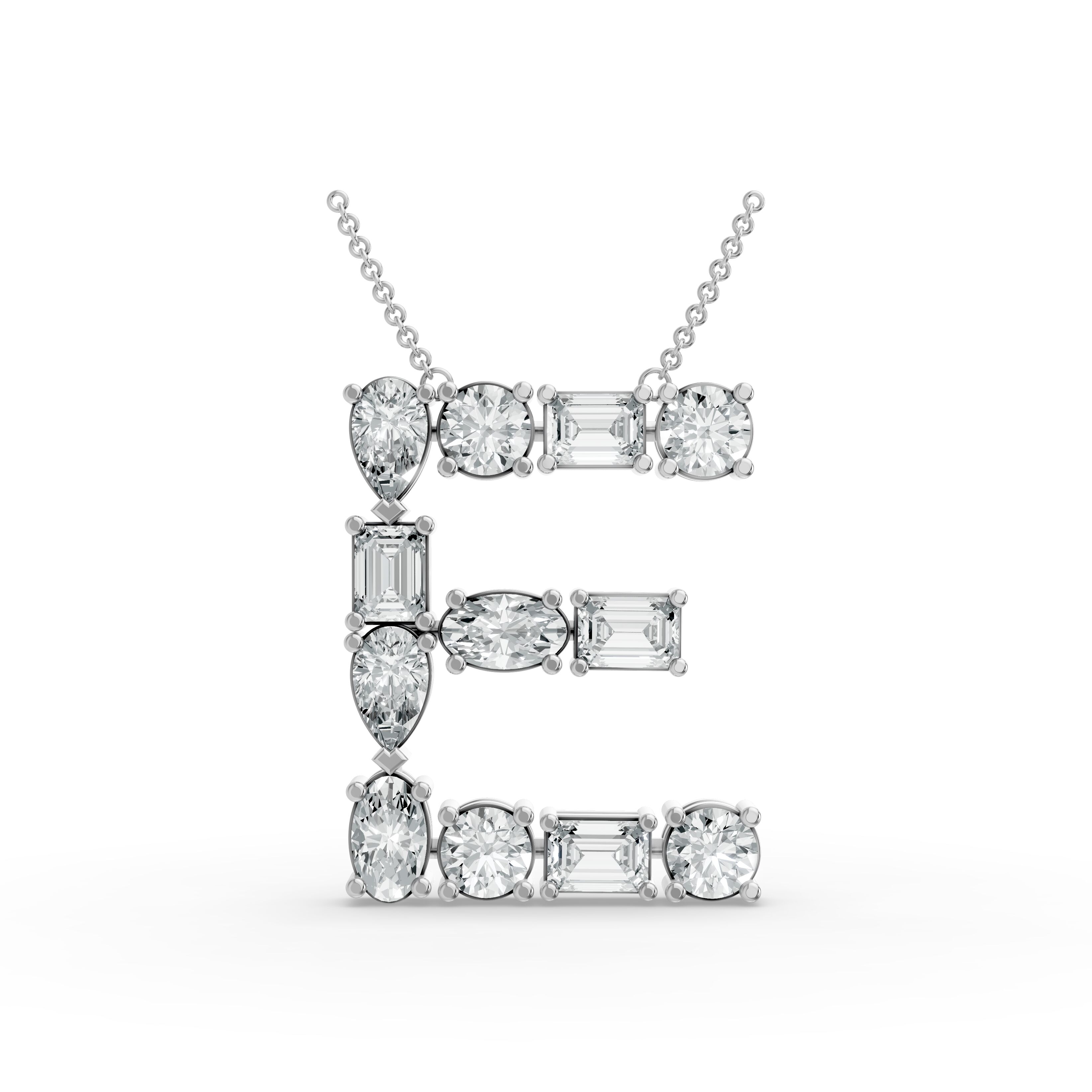 Emerald Shape Diamond Alphabet Collection in Gold