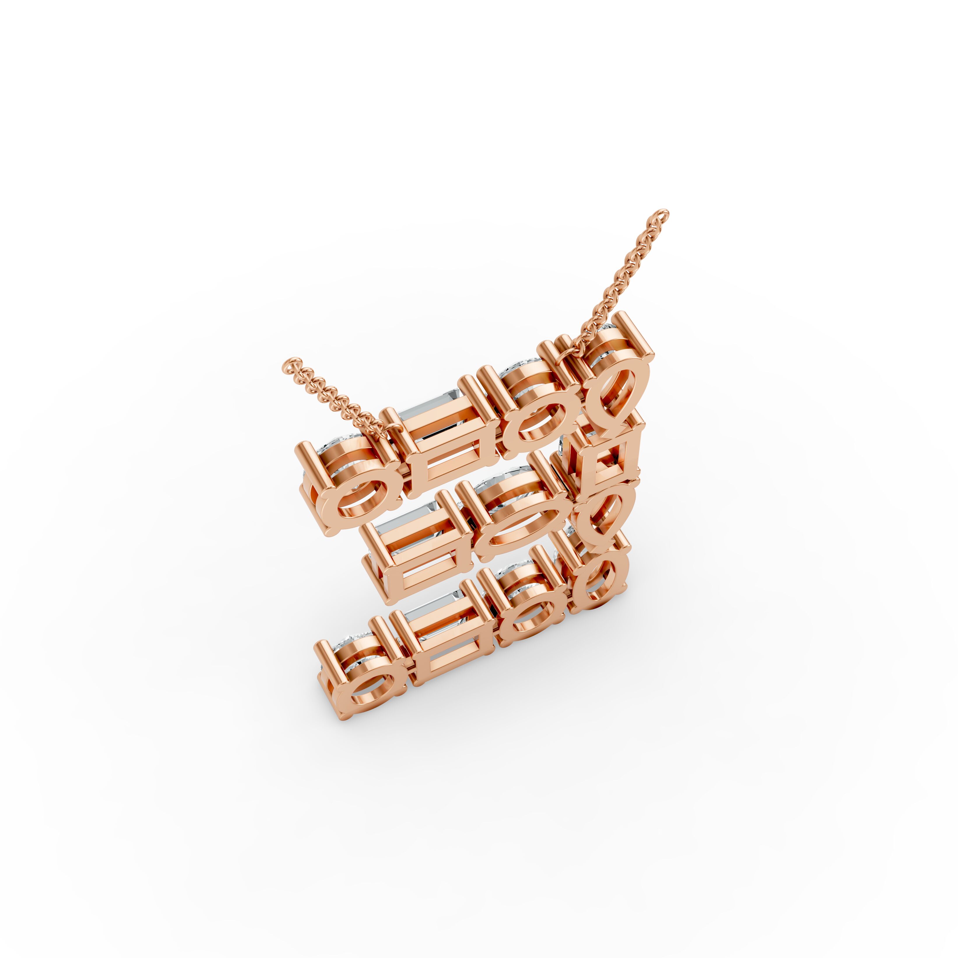 Emerald Shape Diamond Alphabet Collection in Gold