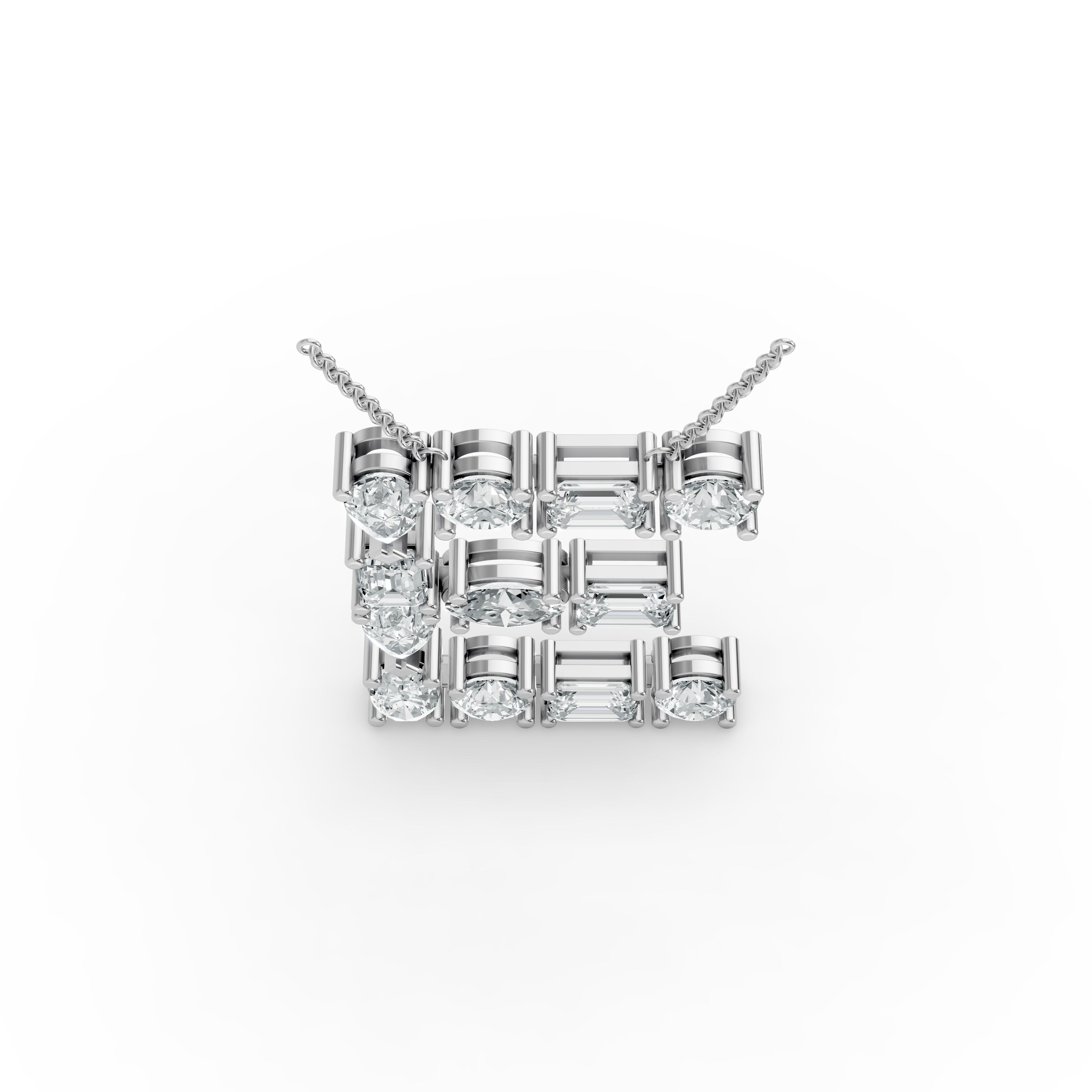 Emerald Shape Diamond Alphabet Collection in Gold