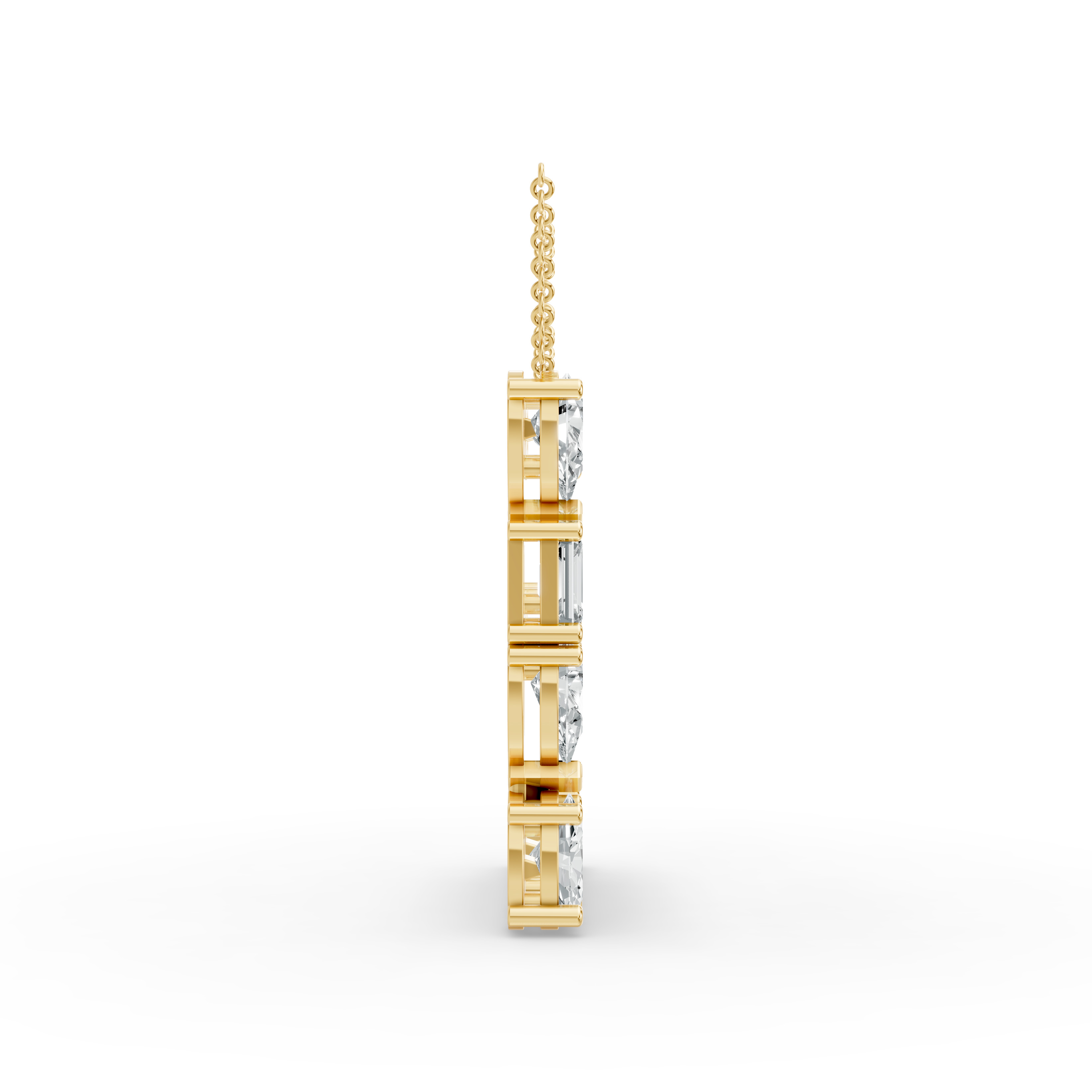 Emerald Shape Diamond Alphabet Collection in Gold