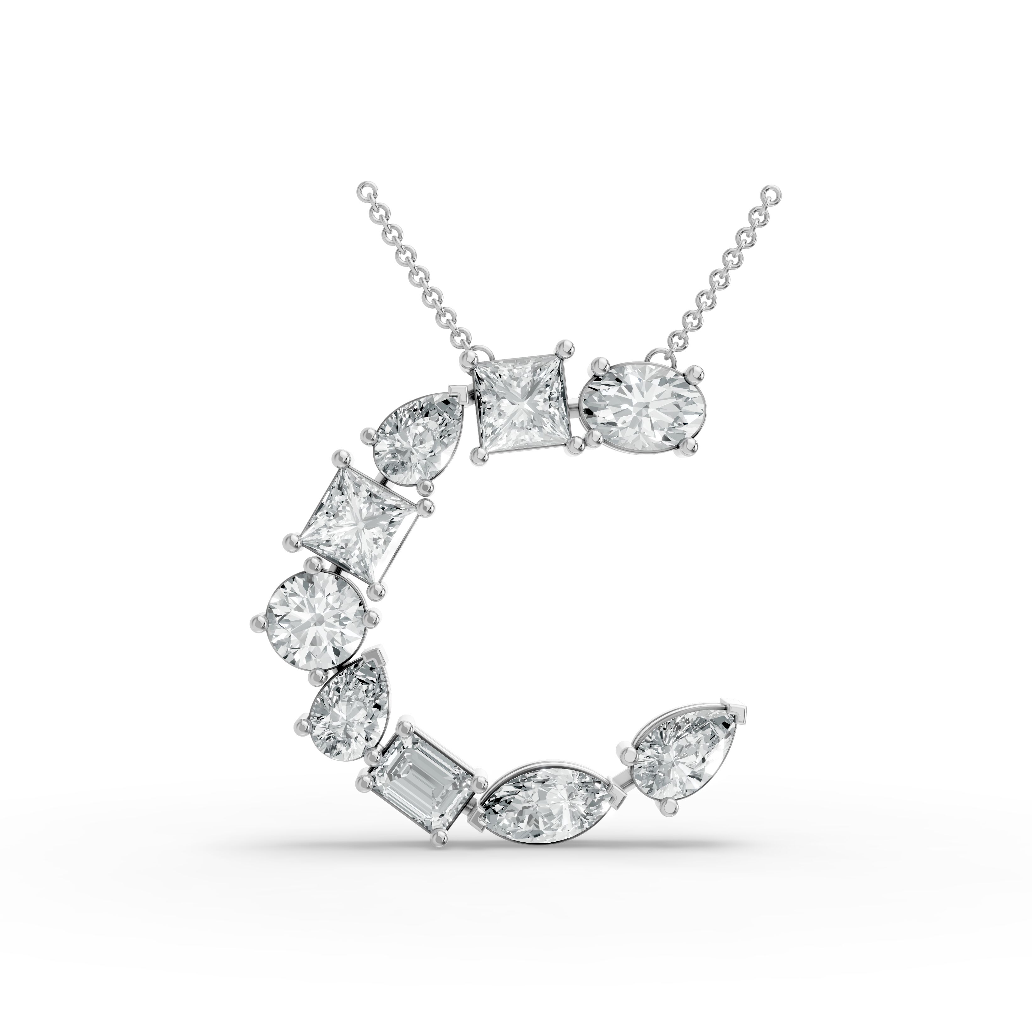 Round Shape Diamond Alphabet Collection in Gold
