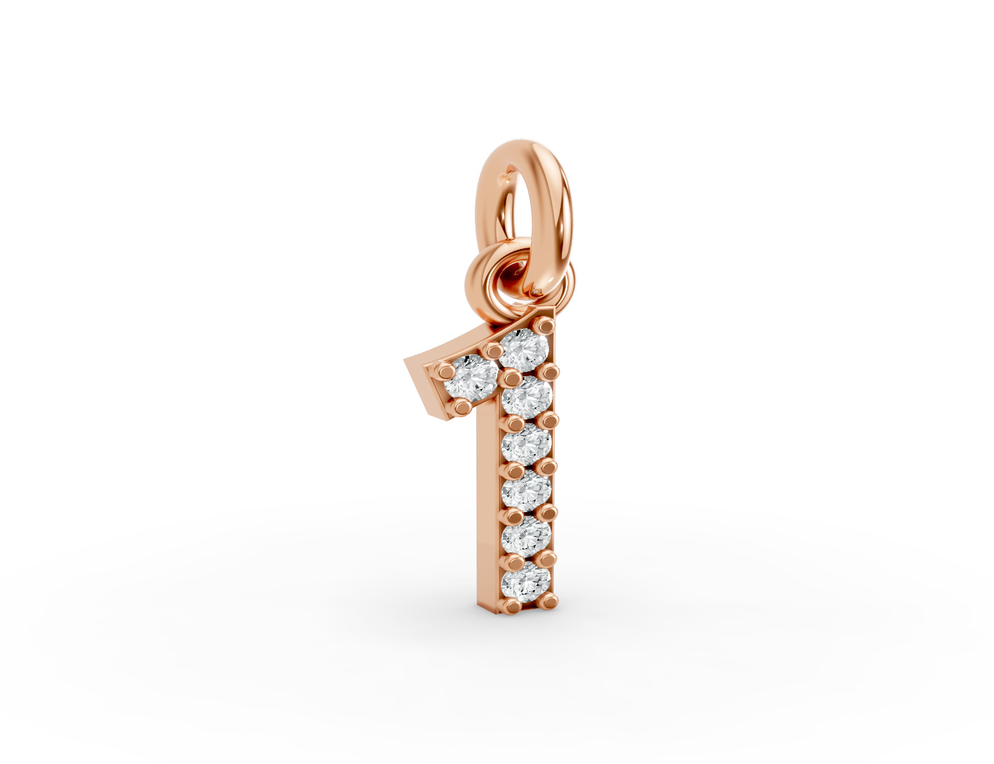 Round Shape Diamond Numeric Collection in Gold