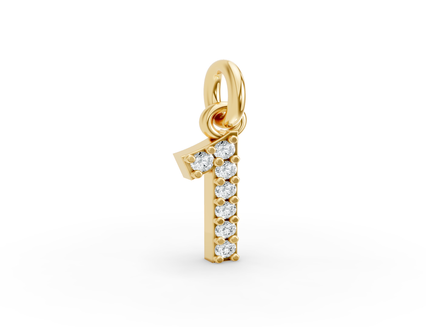 Round Shape Diamond Numeric Collection in Gold