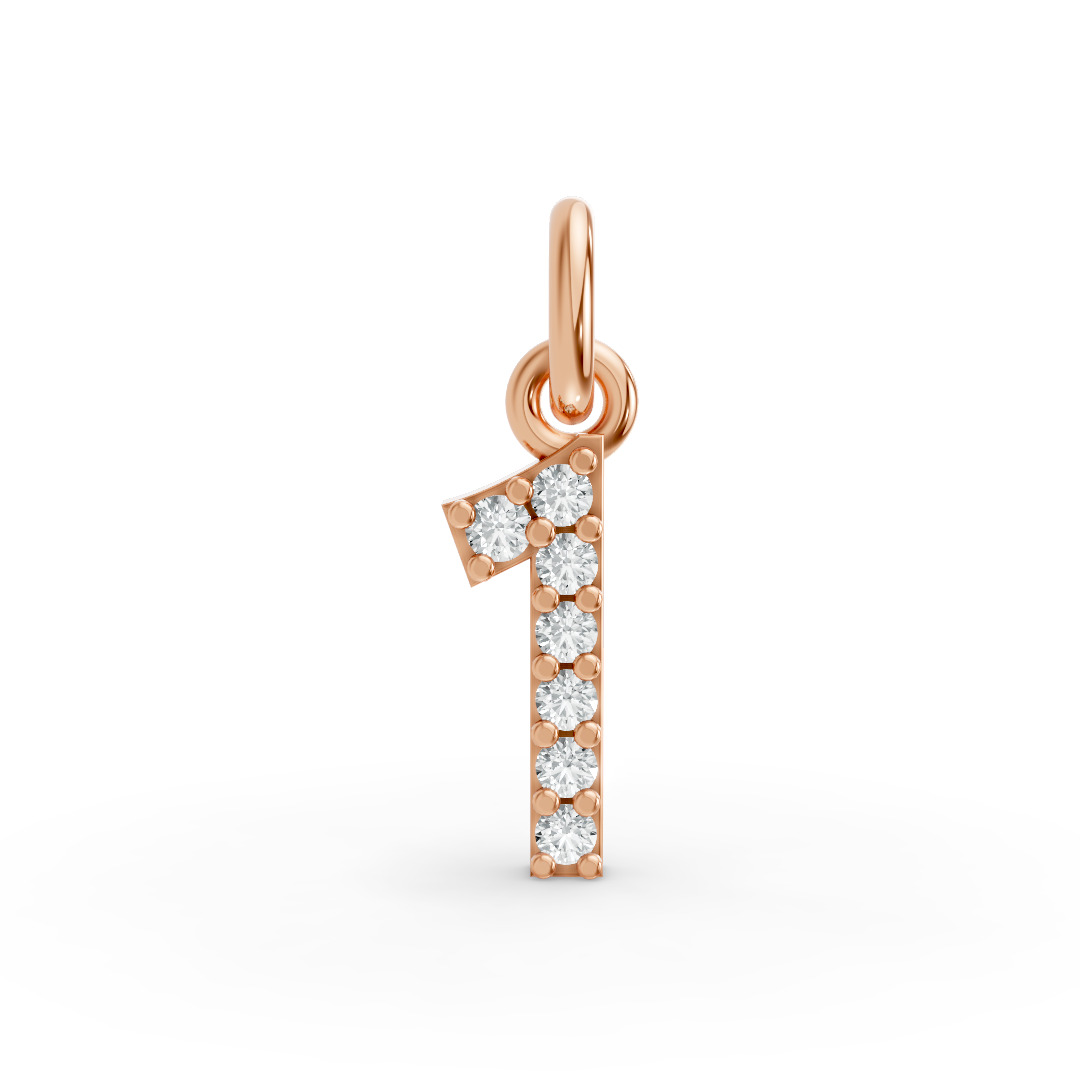 Round Shape Diamond Numeric Collection in Gold