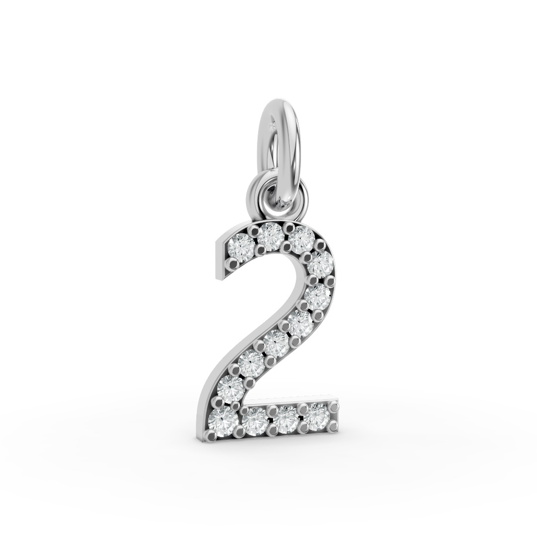 Round Shape Diamond Numeric Collection in Gold