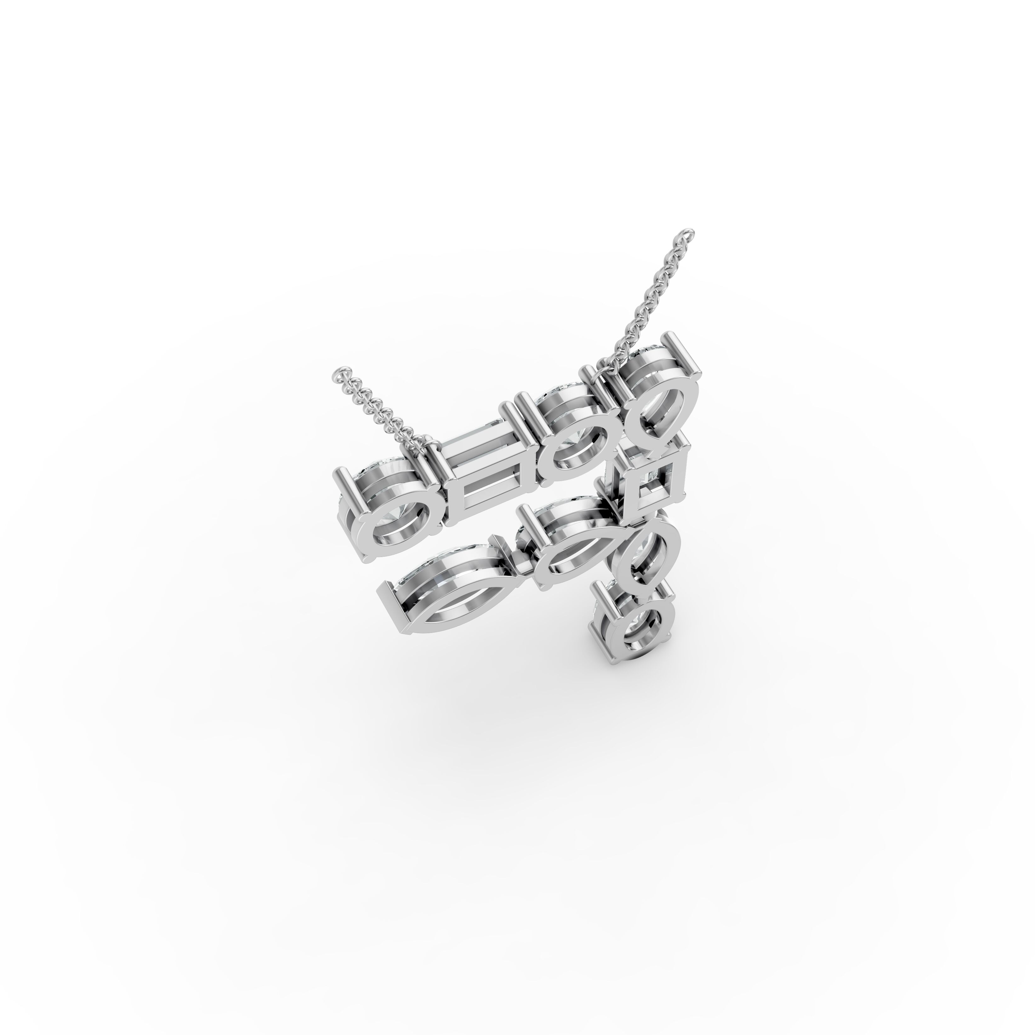 Oval Shape Diamond Alphabet Collection in Gold