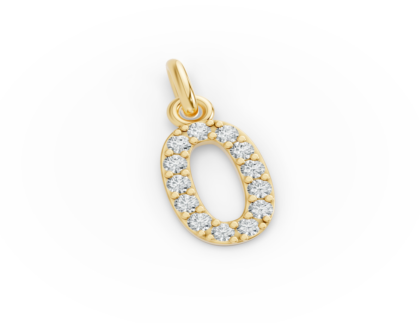 Round Shape Diamond Numeric Collection in Gold