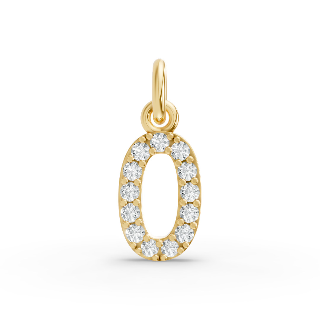 Round Shape Diamond Numeric Collection in Gold