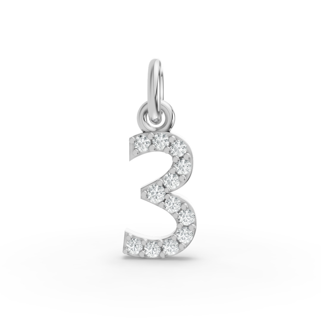 Round Shape Diamond Numeric Collection in Gold