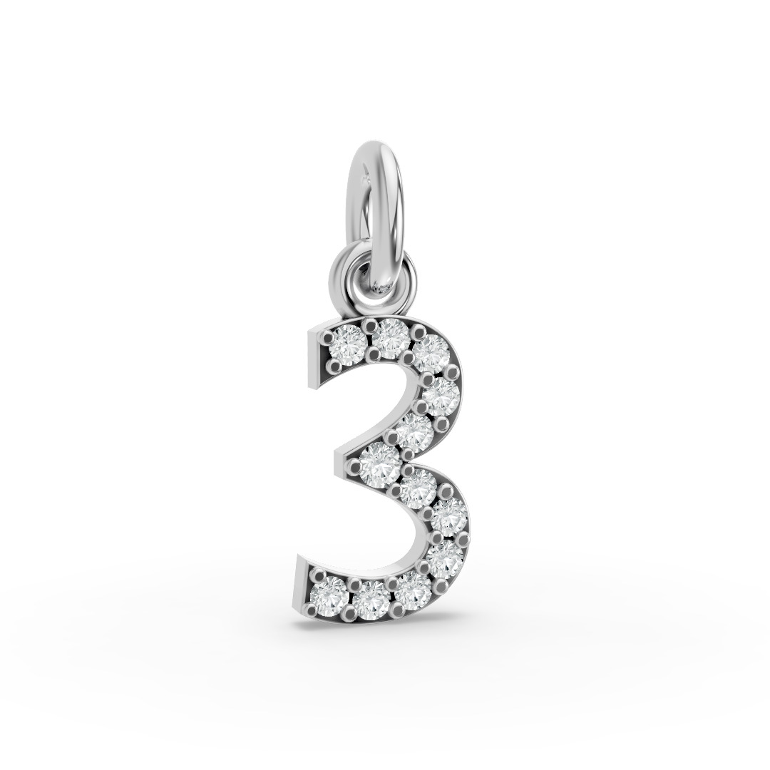 Round Shape Diamond Numeric Collection in Gold