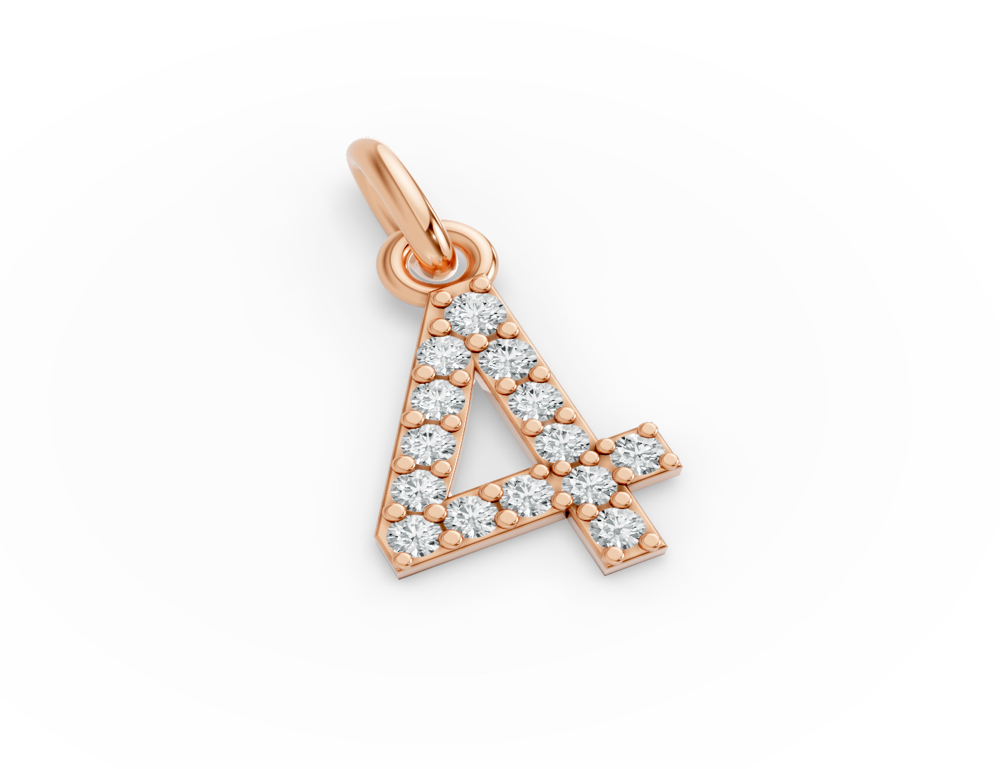 Round Shape Diamond Numeric Collection in Gold