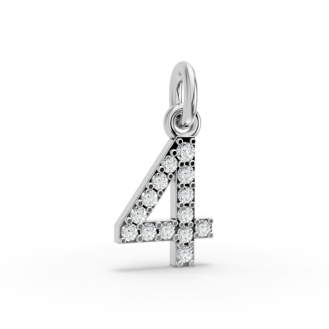 Round Shape Diamond Numeric Collection in Gold